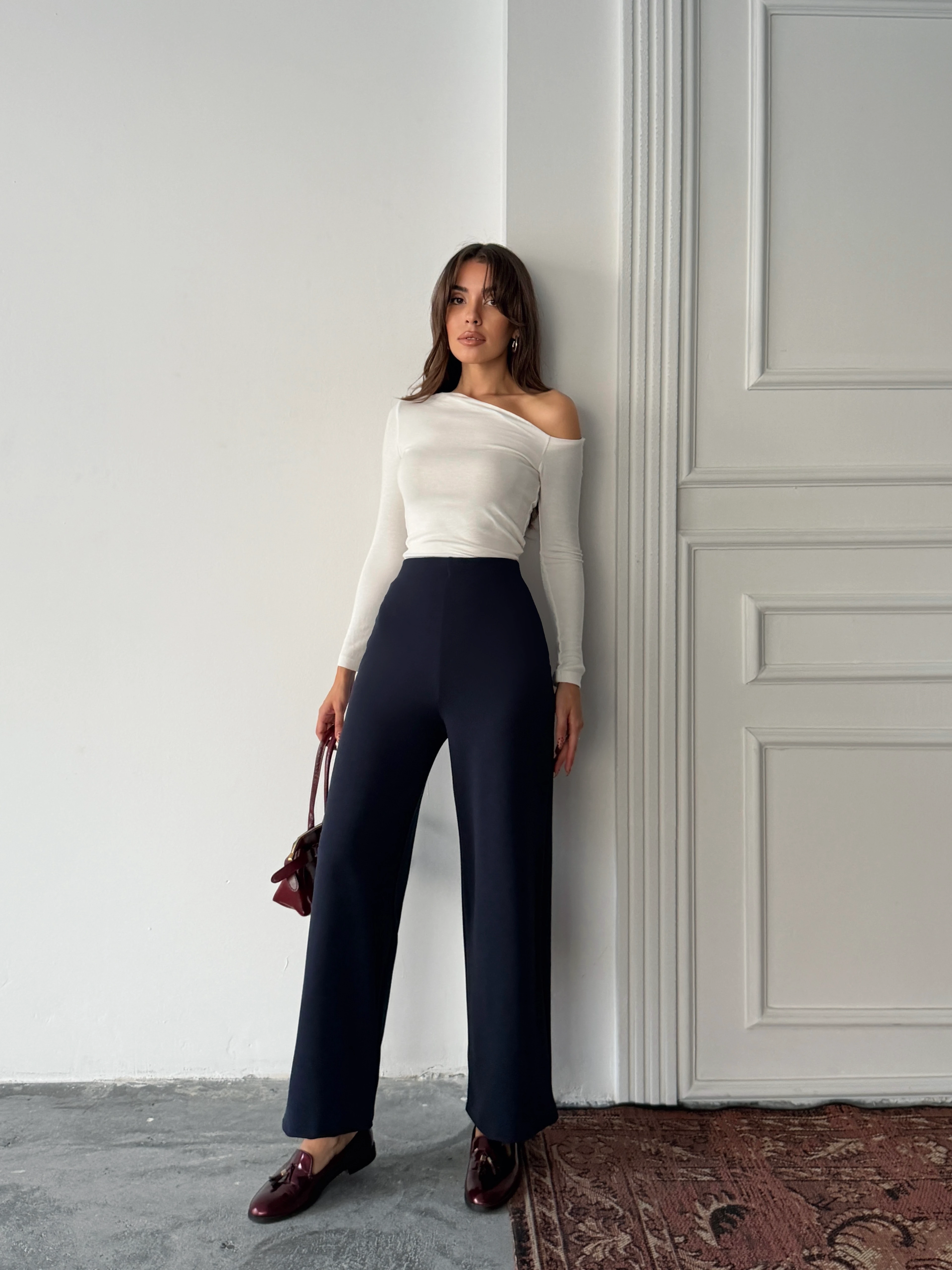 Bel İçten Lastik Kumaş Pantolon 