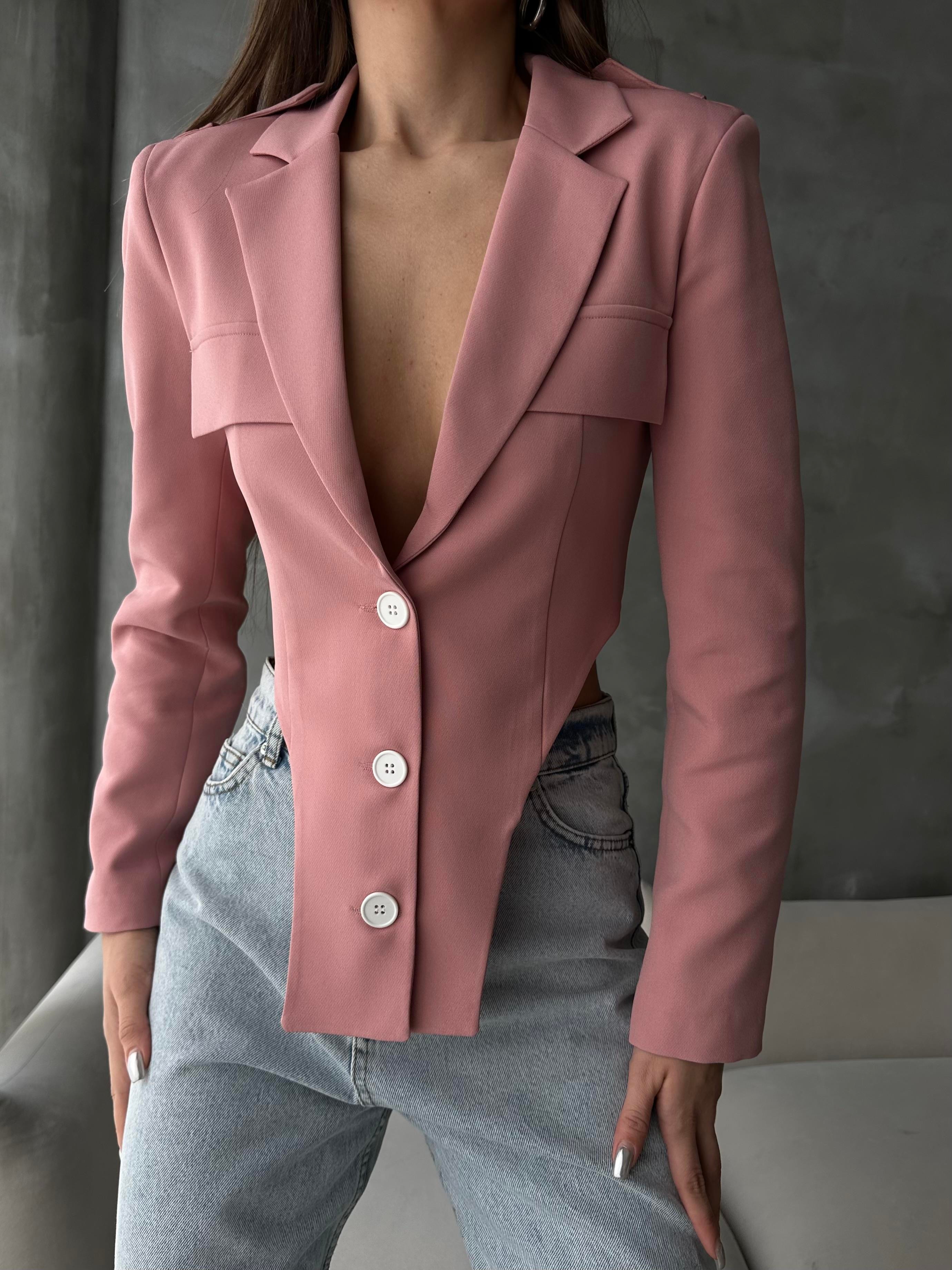 Asimetrik Kesim Lilith Blazer Ceket Pembe