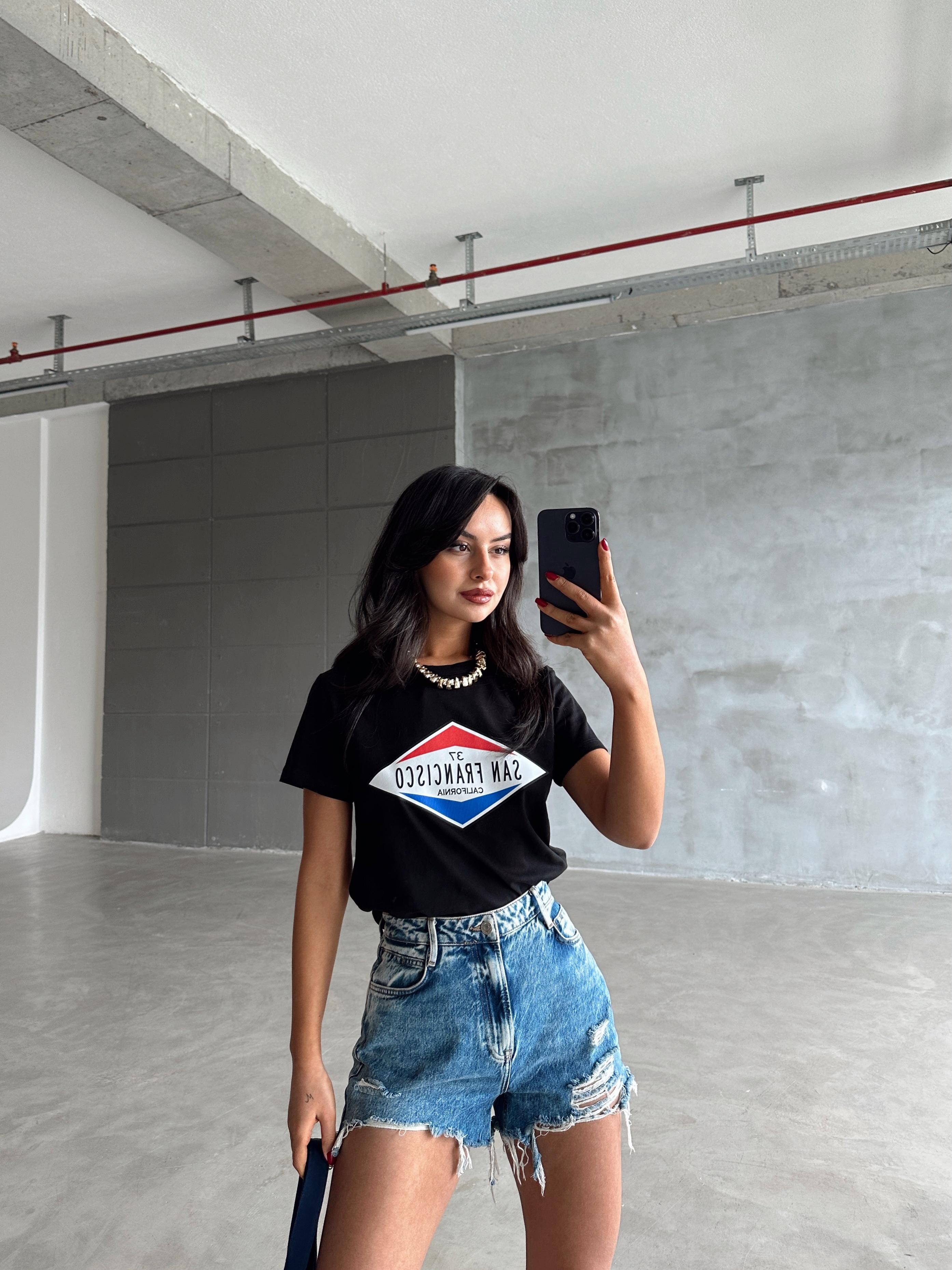San Francisco Baskılı Basic - Siyah