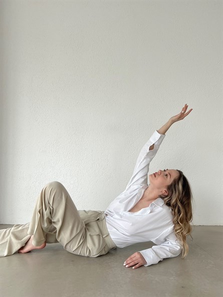 Oversize Poplin Gömlek Beyaz