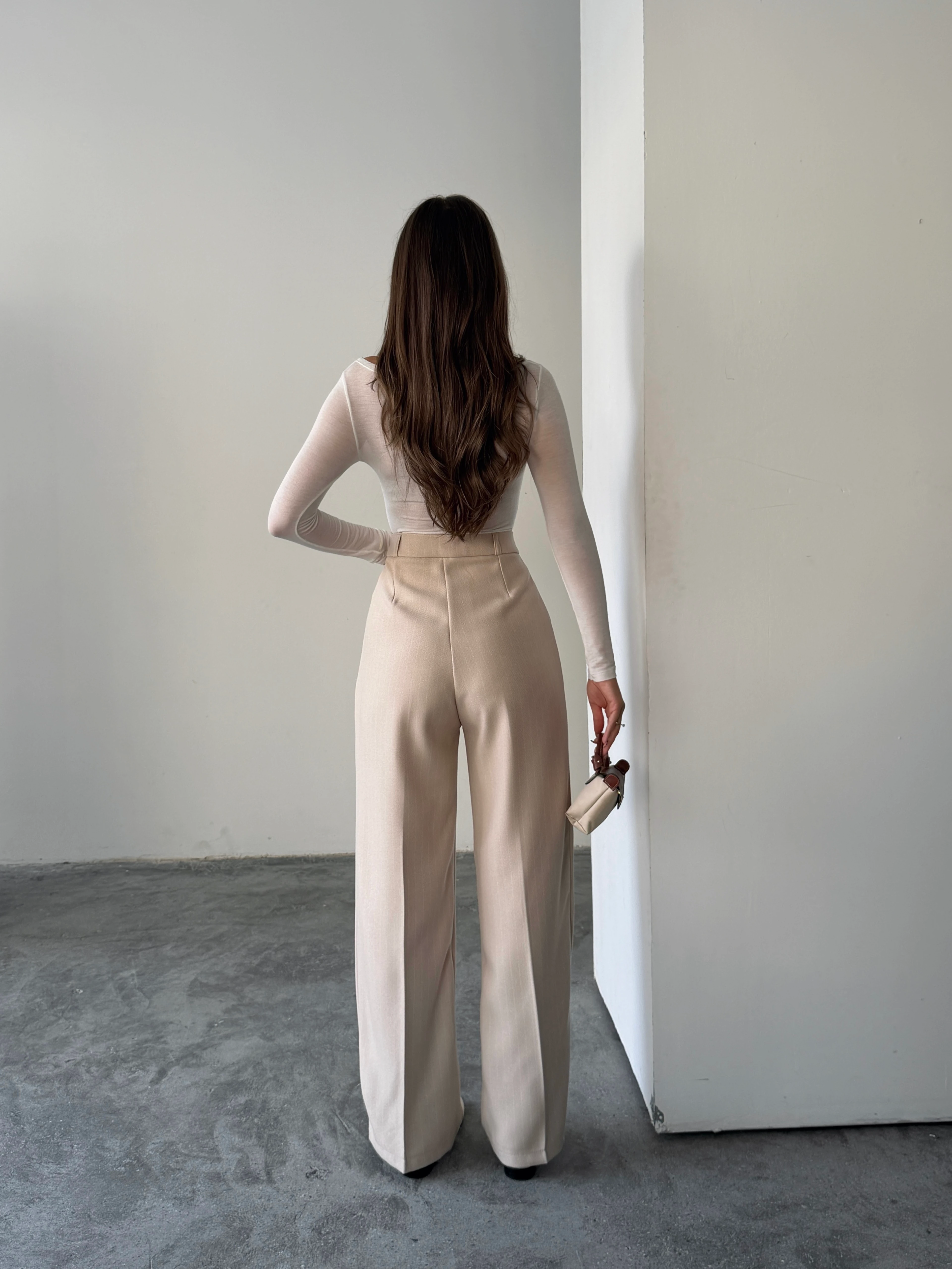 Yünefekt Çizgili Palazzo - Taş