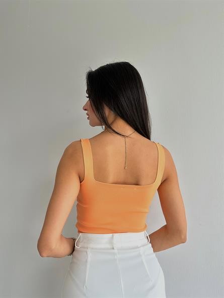 Triko Korse Crop Yavruağzı