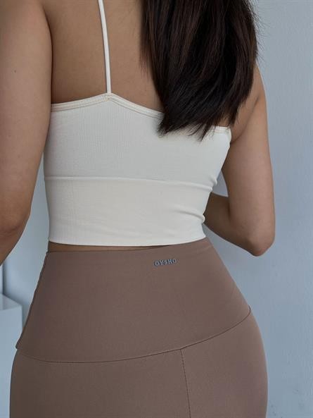 Çelik Örme Korse Crop Top Ekru