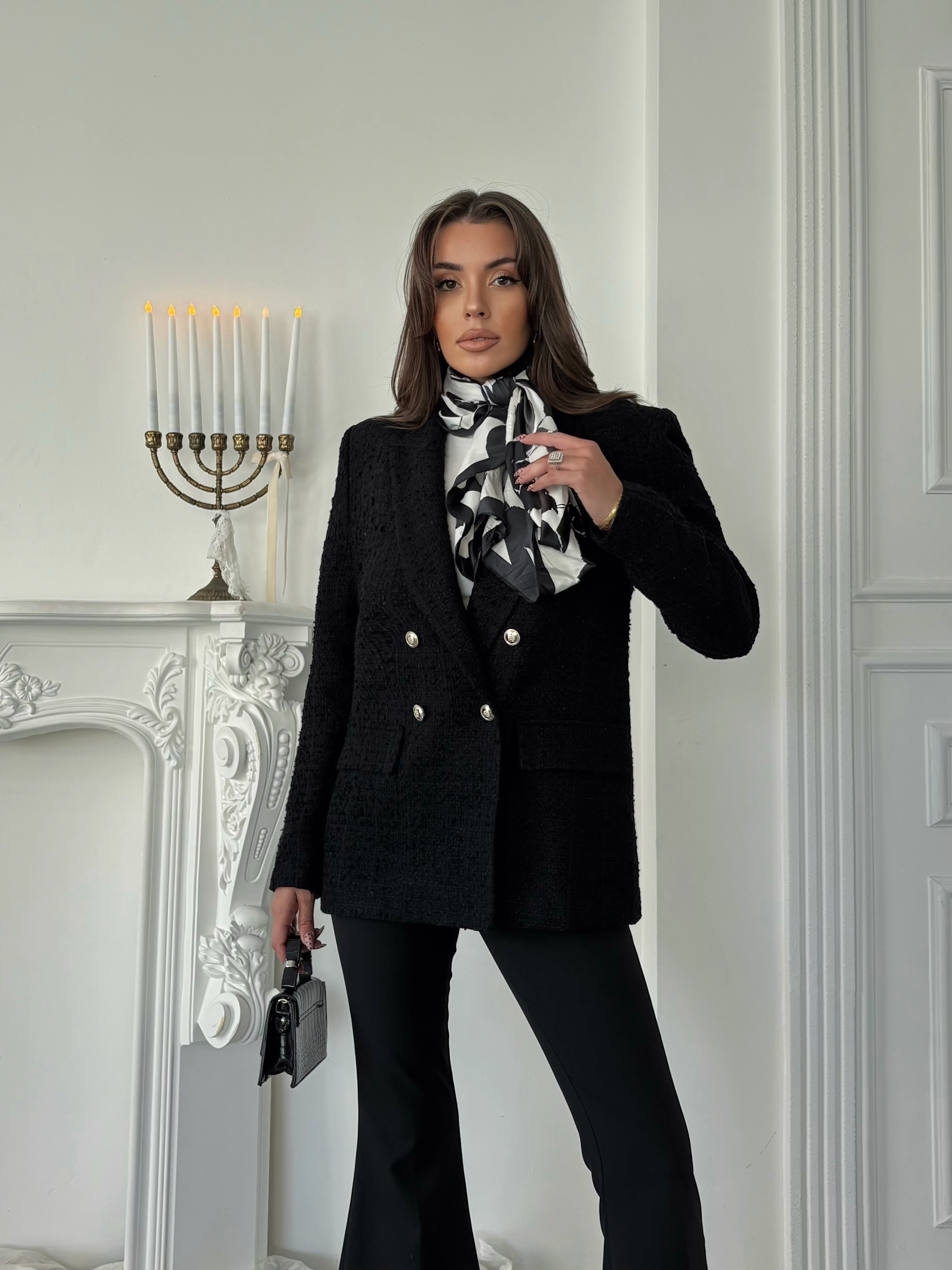 Tüvit Blazer Ceket - Siyah