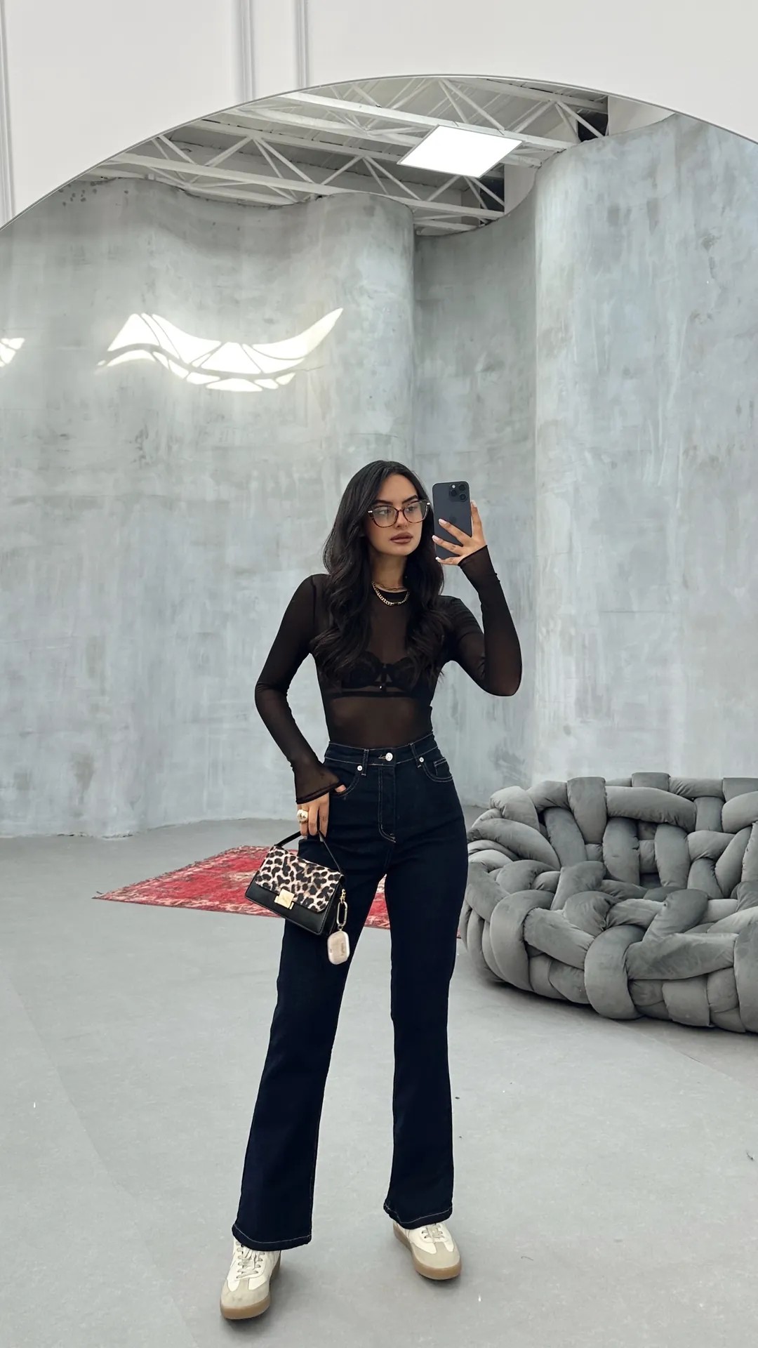 Likralı Mom Fit Jean