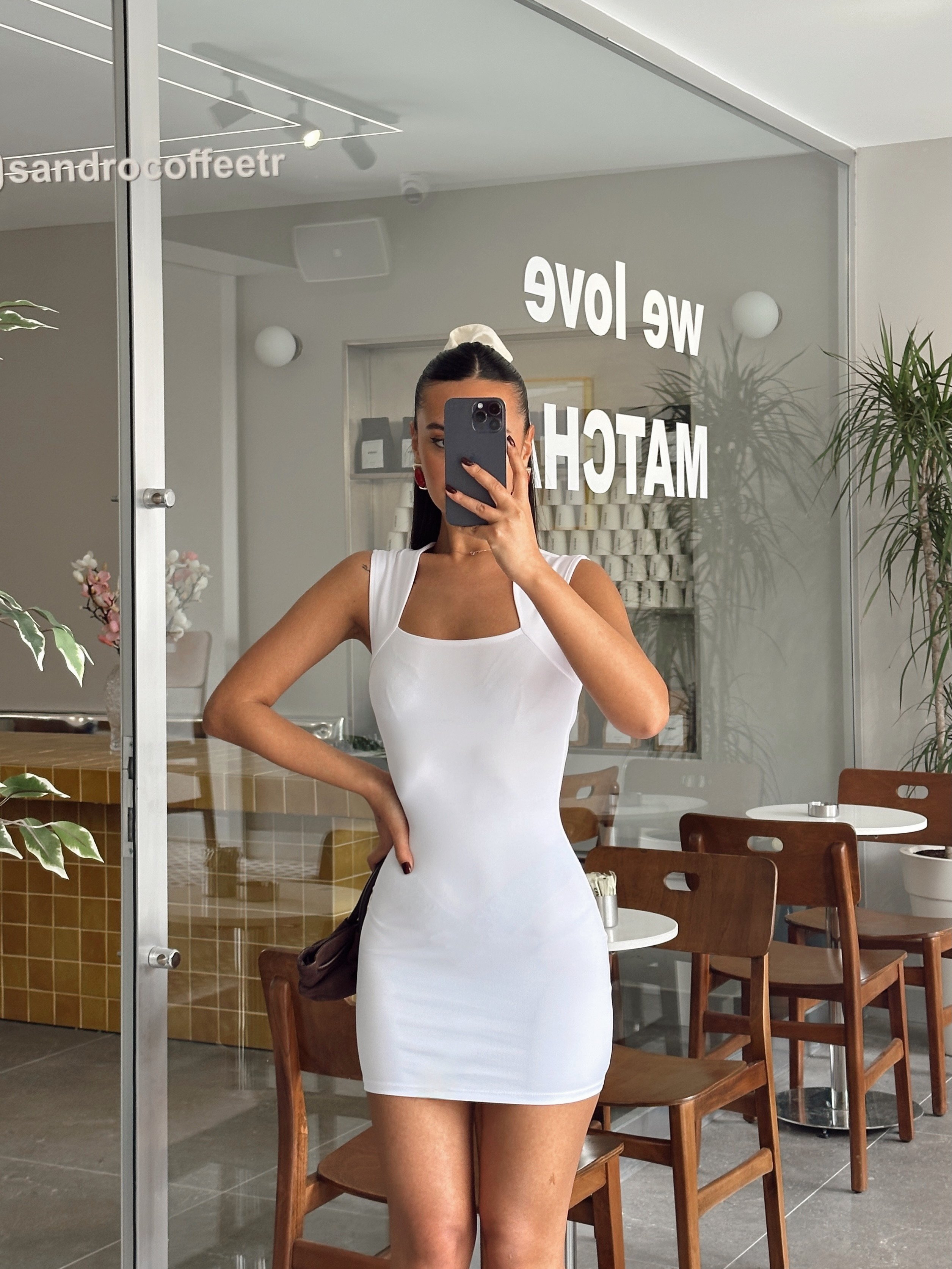 Lana Mini Elbise Beyaz