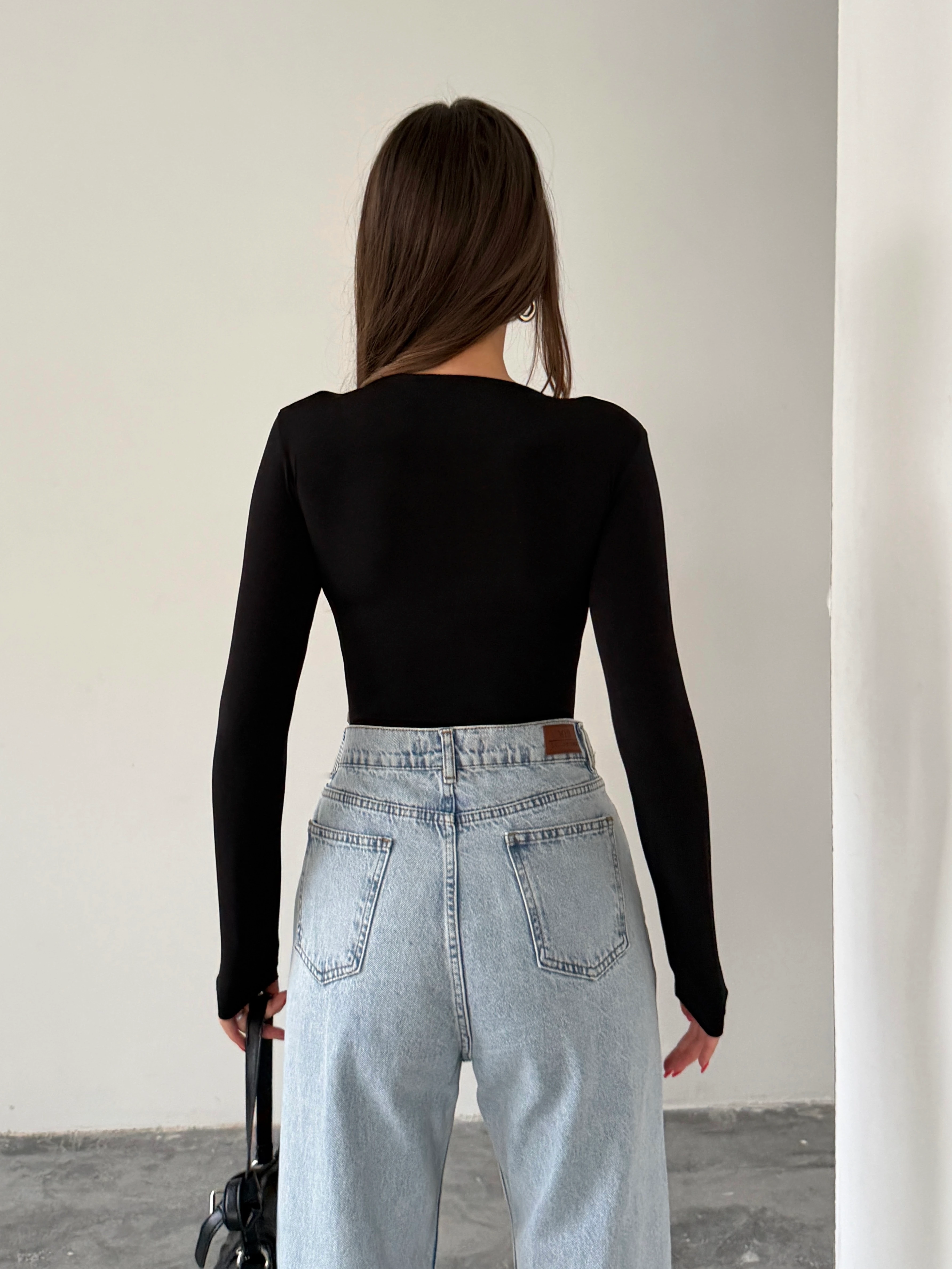 Bisiklet Yaka Bodysuit