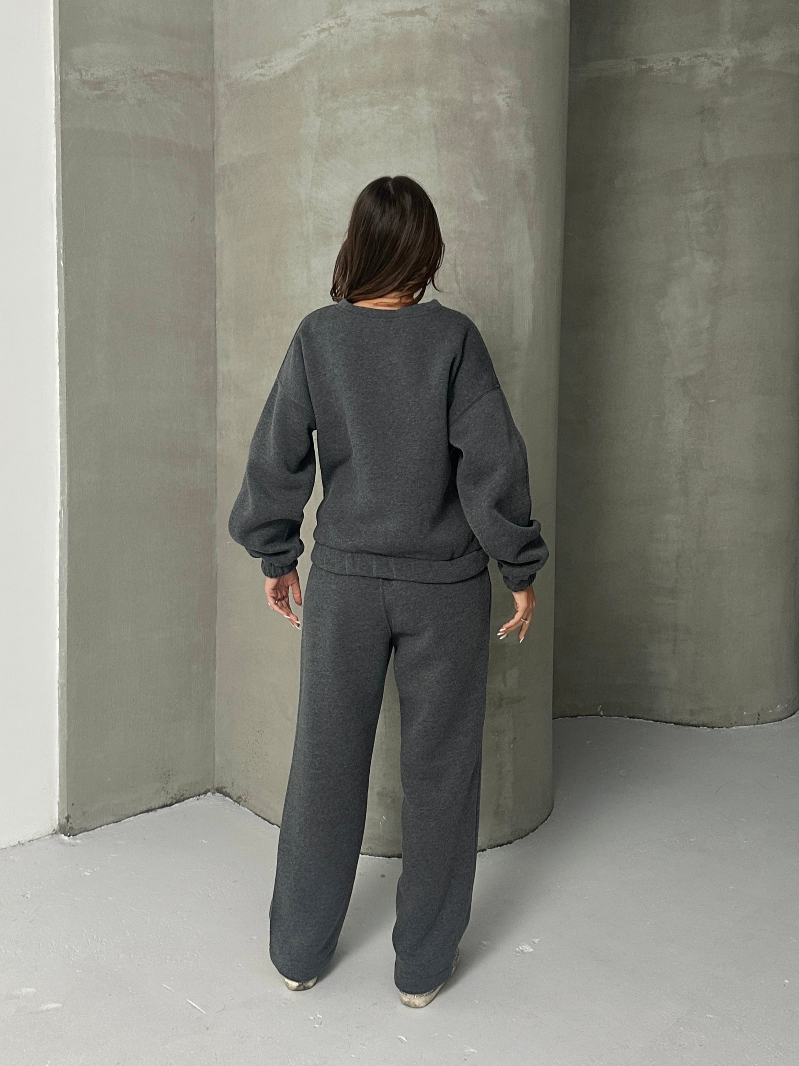 Oversize Şardonlu Takım - Füme