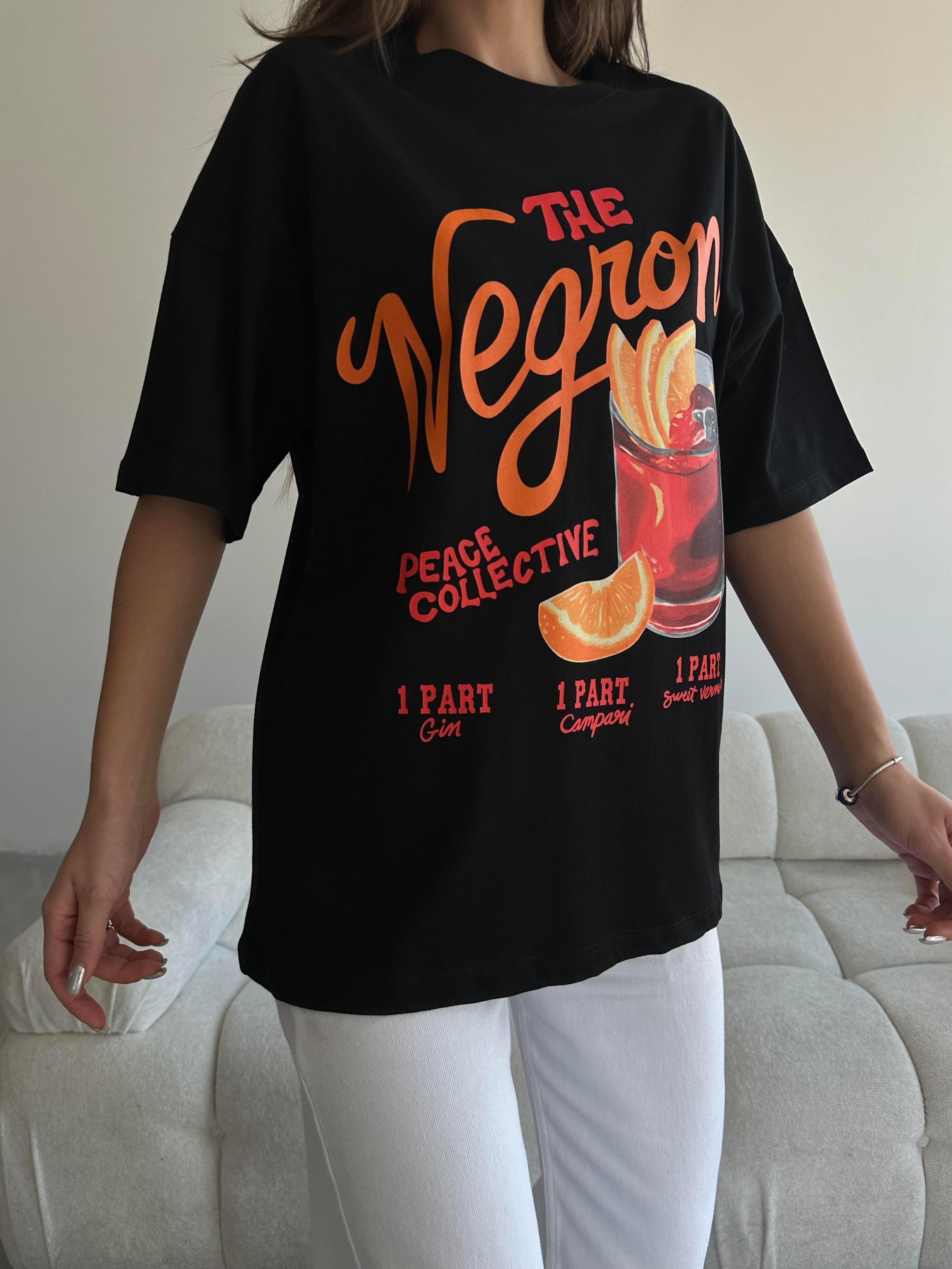 Negroni Baskılı Tshirt Siyah