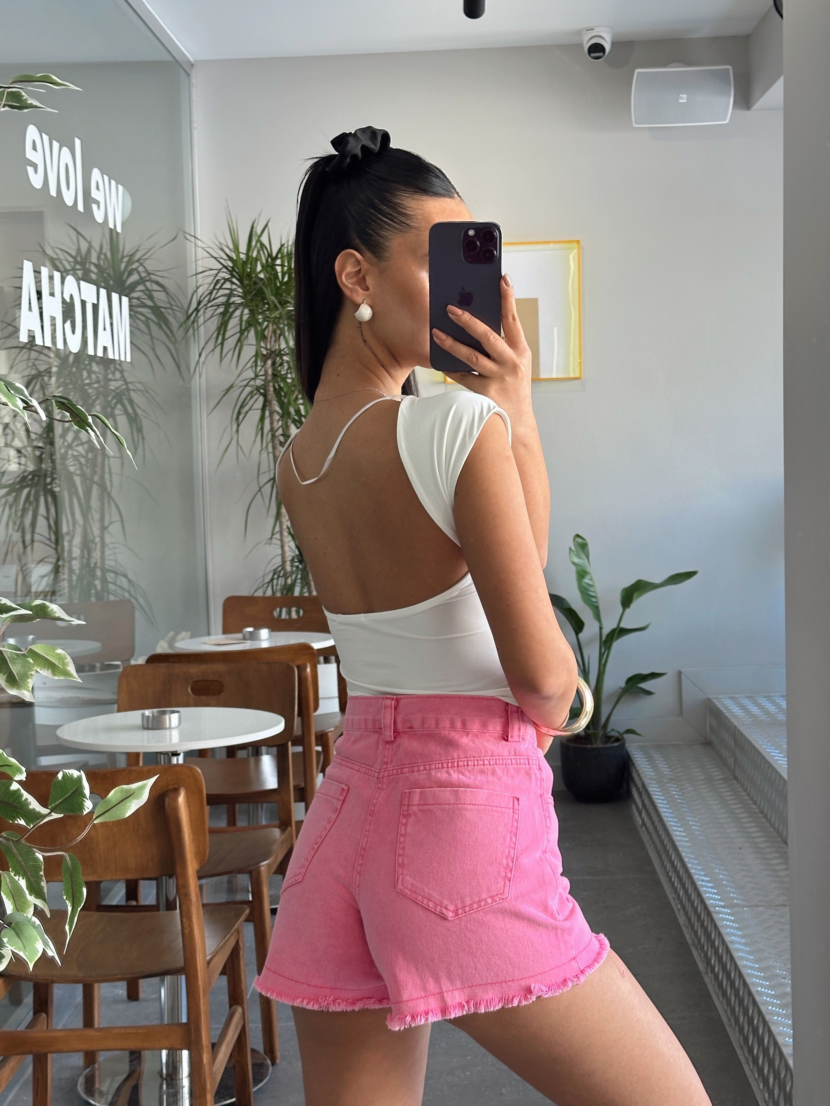 Sırt Açık Crop - Beyaz