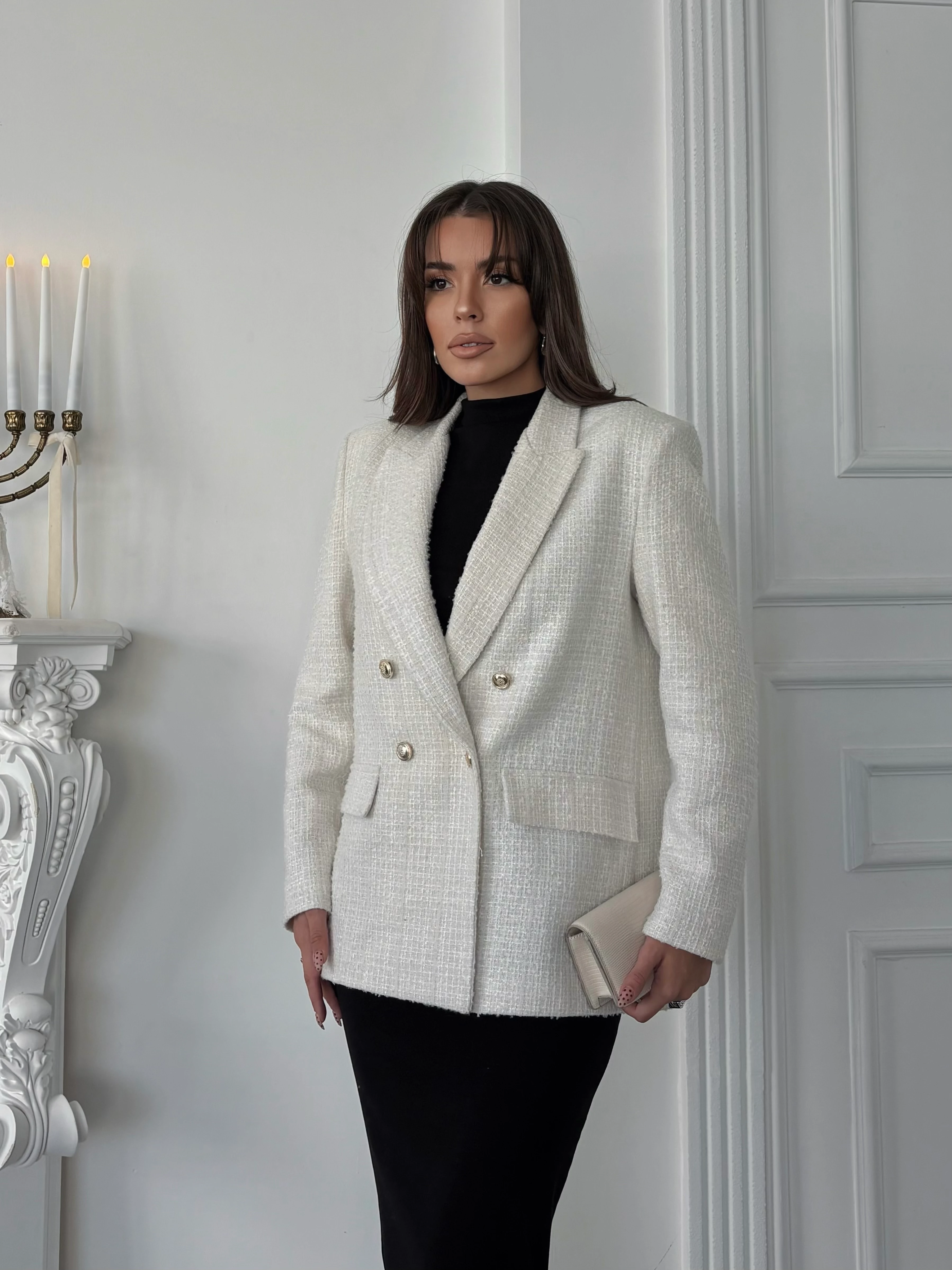 Tüvit Blazer Ceket - Ekru