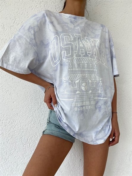 Osaka Batik Yıkama Oversize Basic Lila