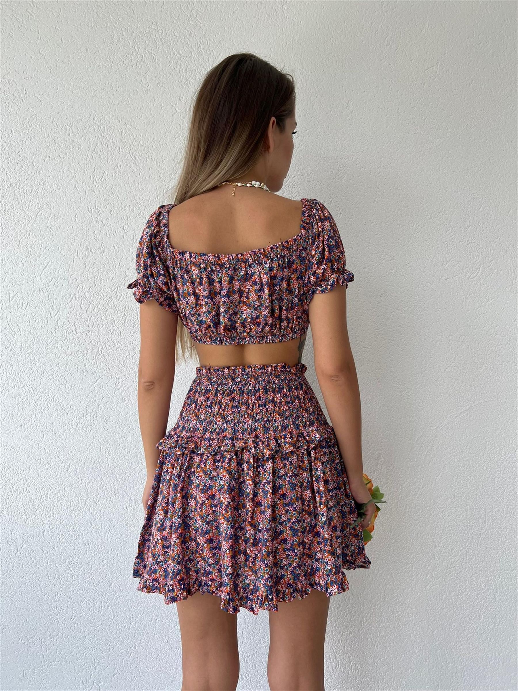 Flora Ruffle İkili Takım Pembe