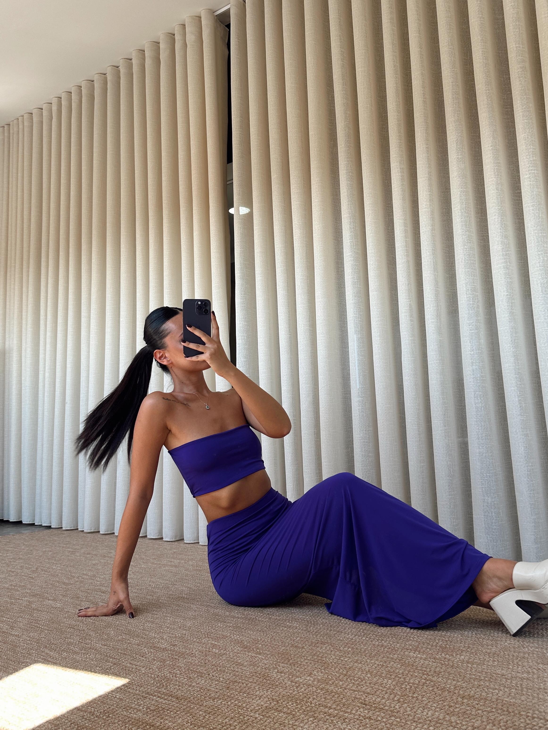 Crop Etek Takım Mor