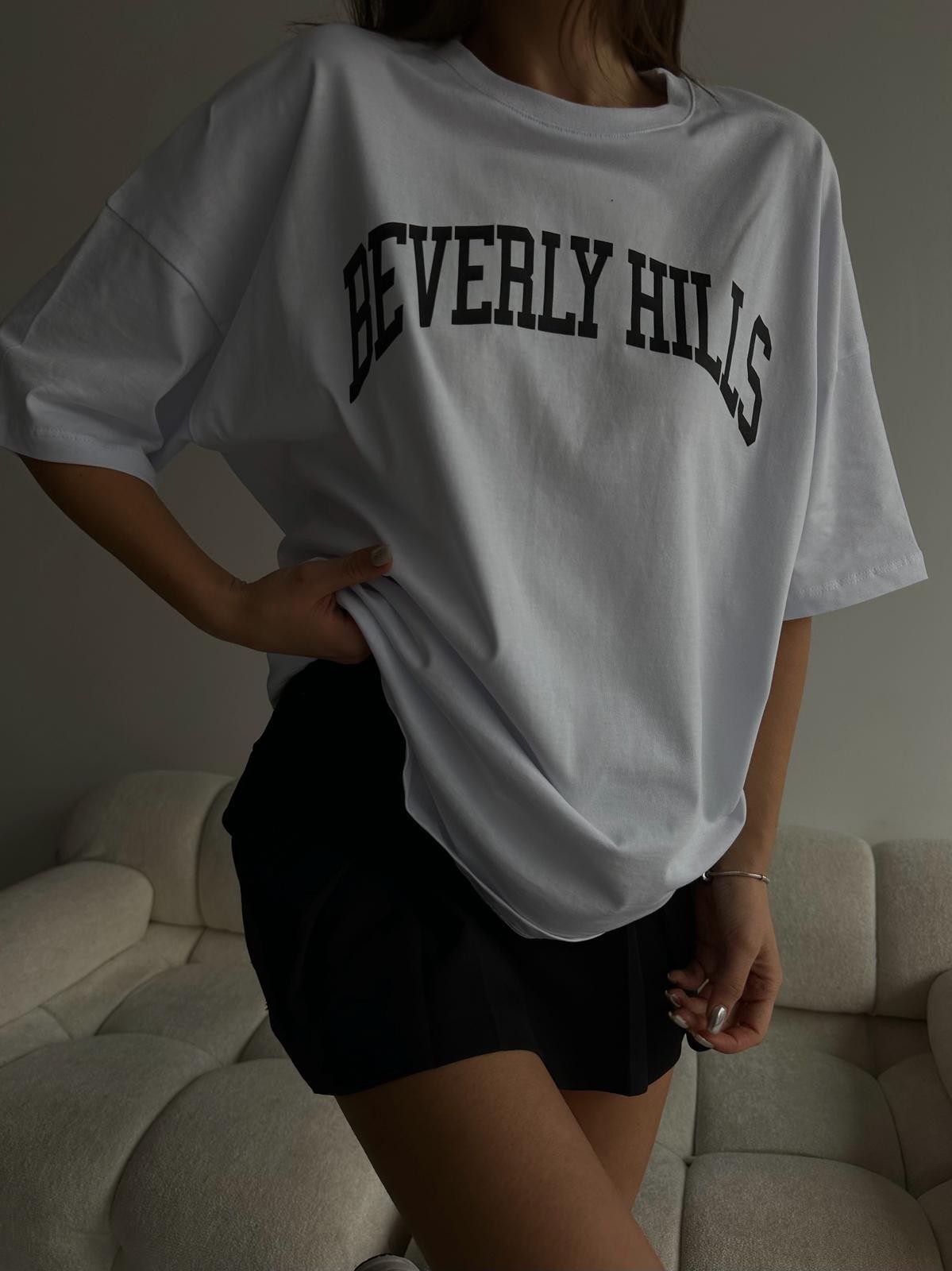 Beverly Hills Tshirt Beyaz