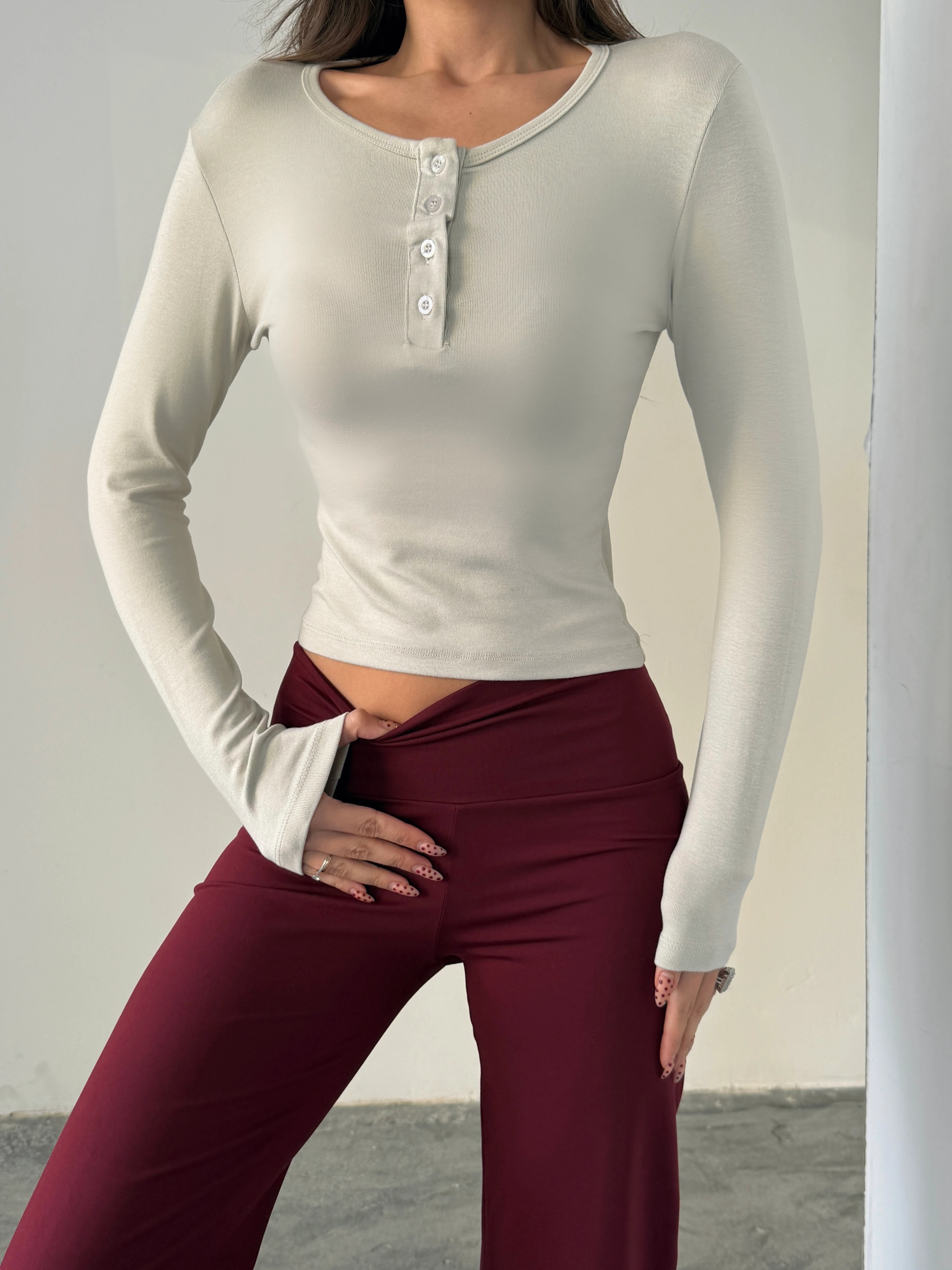 Yarım Düğmeli Bluz