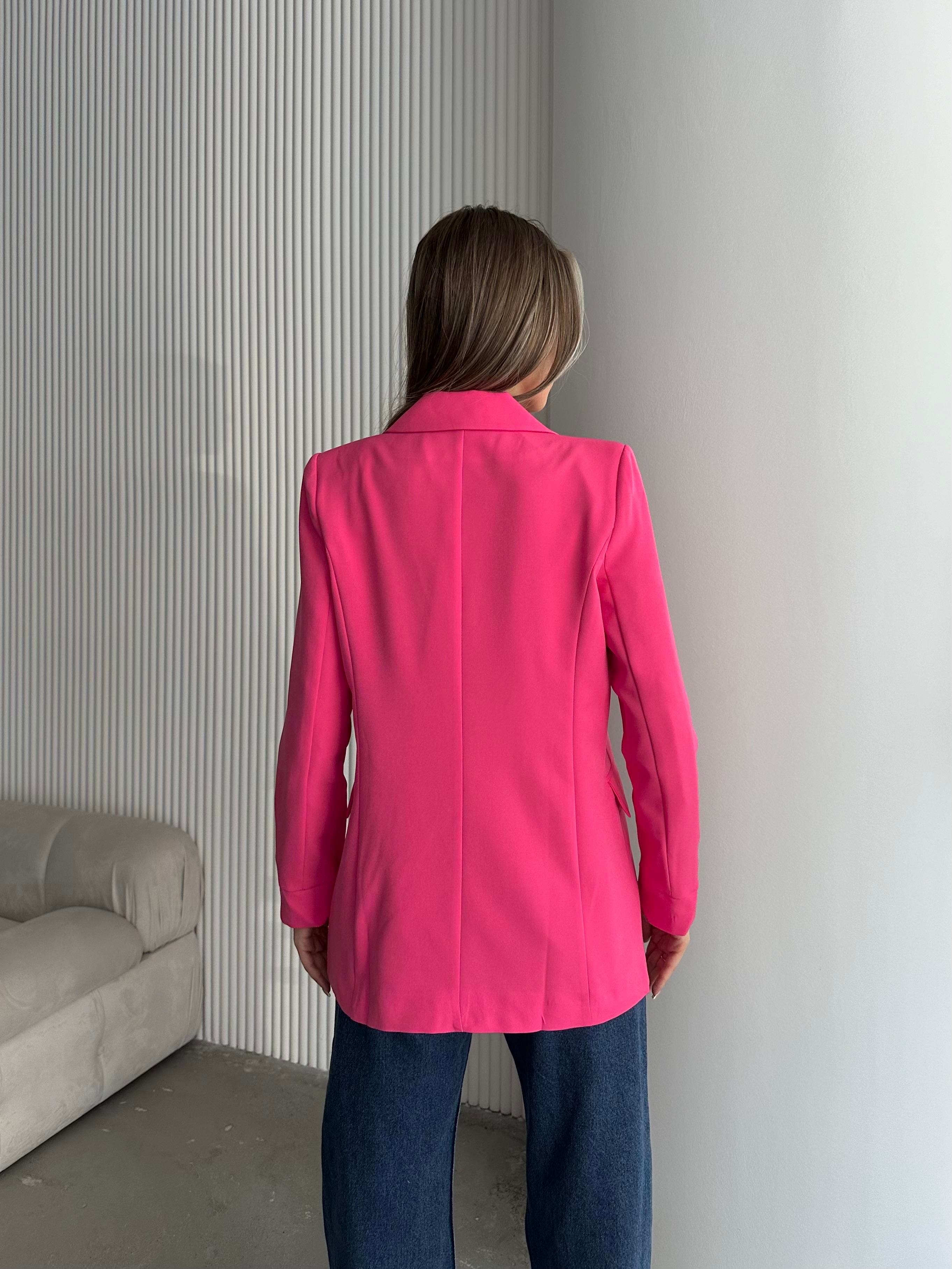 Kruvaze Süs Cep Blazer Pembe