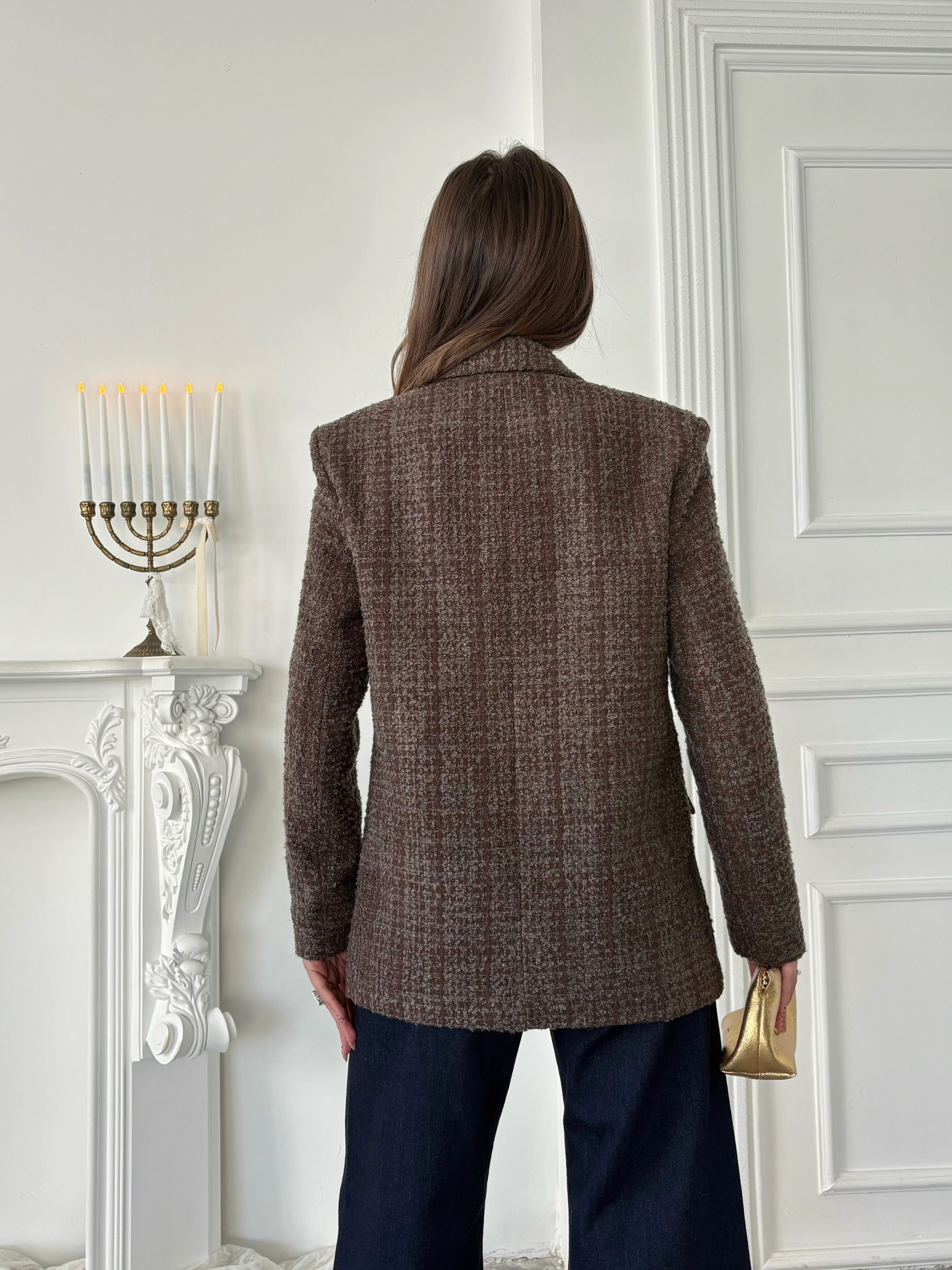 Tüvit Blazer Ceket - Kahve