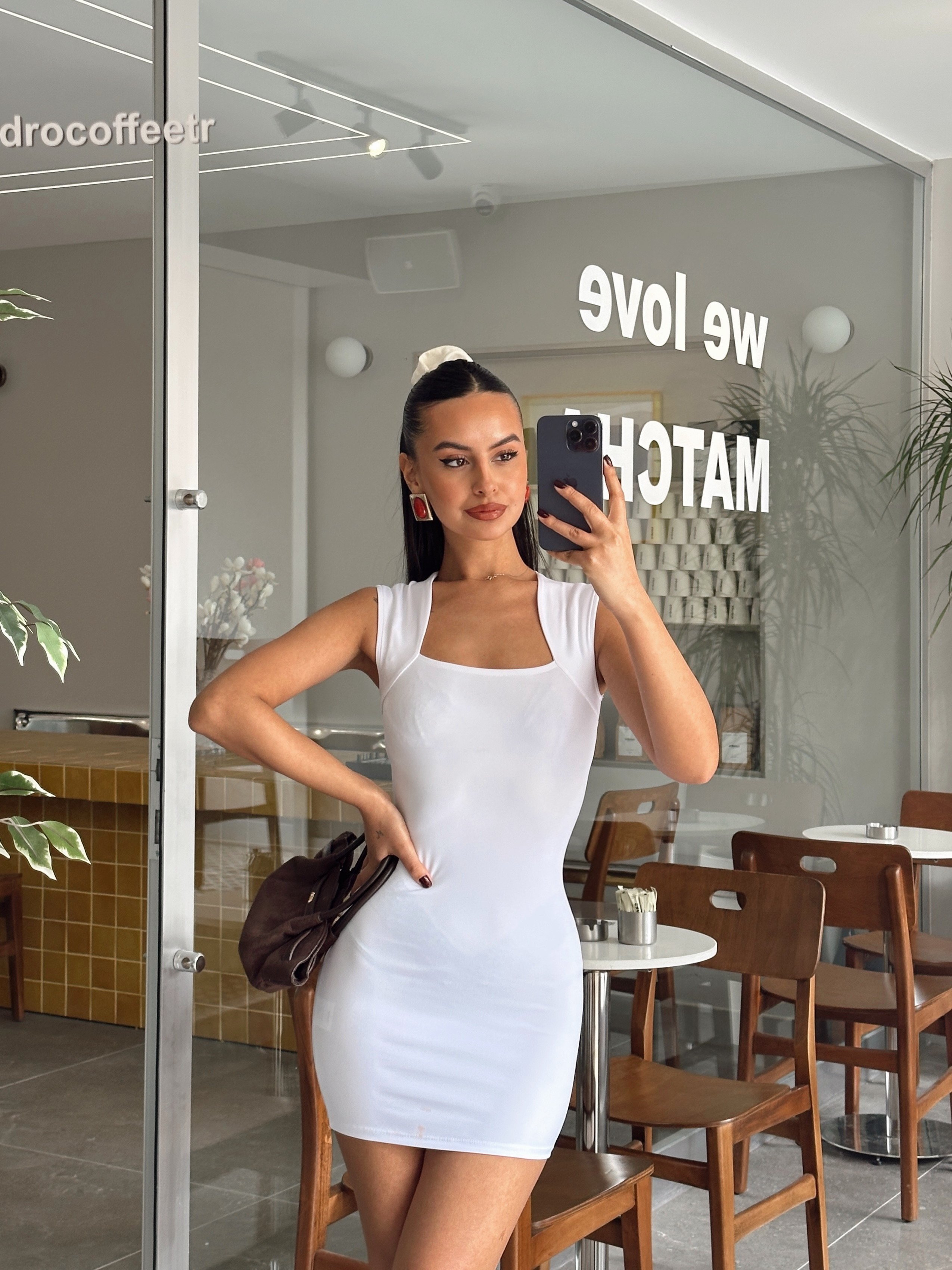 Lana Mini Elbise Beyaz