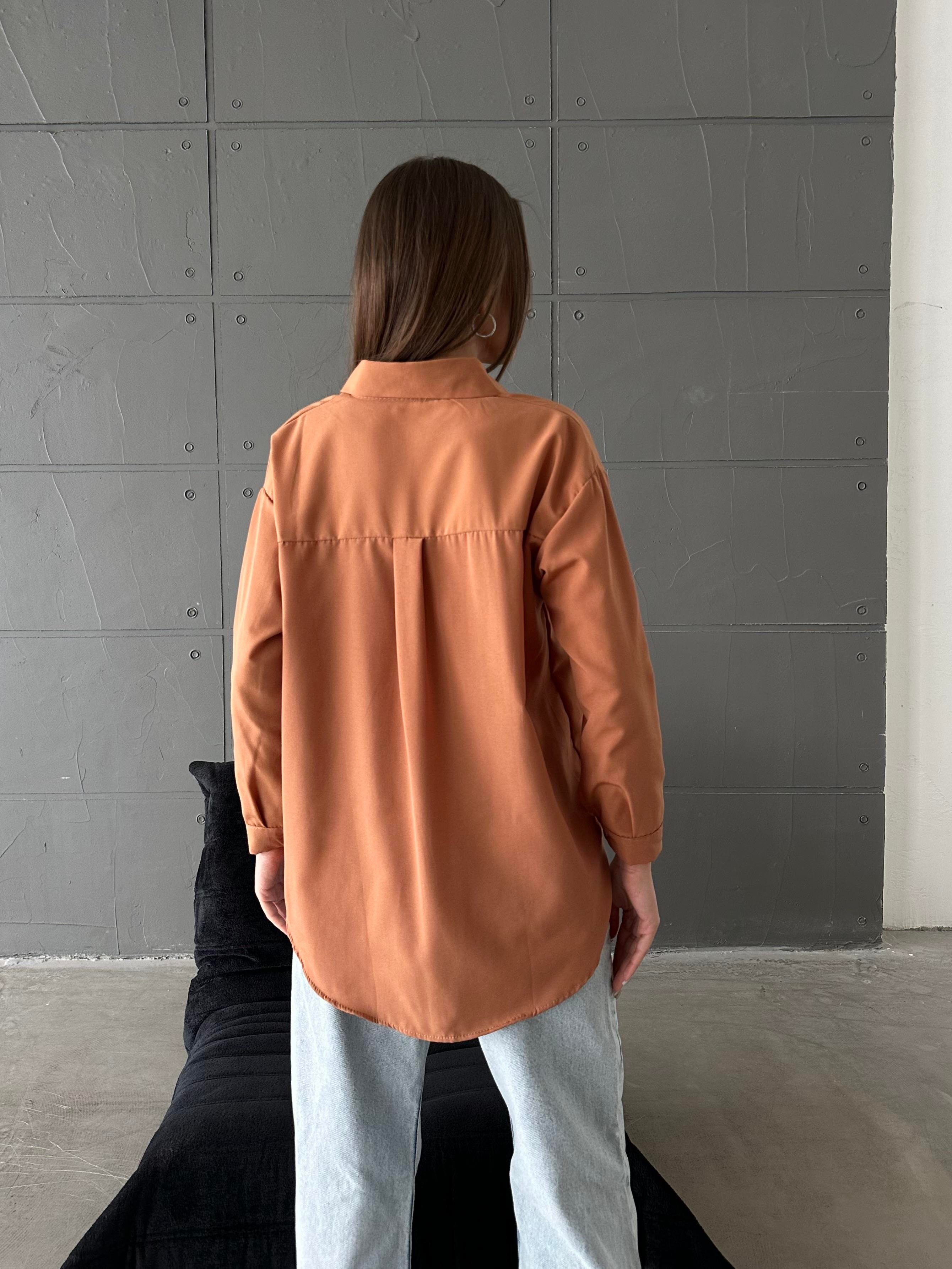 Oversize Basic Gömlek Tarçın