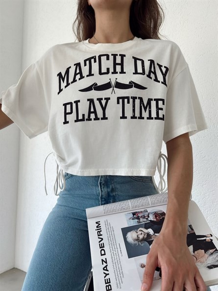 Match Day Yan Büzgülü Basic Beyaz