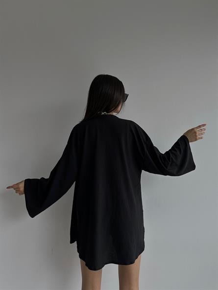 Üçlü Sun Kimono Takım Siyah