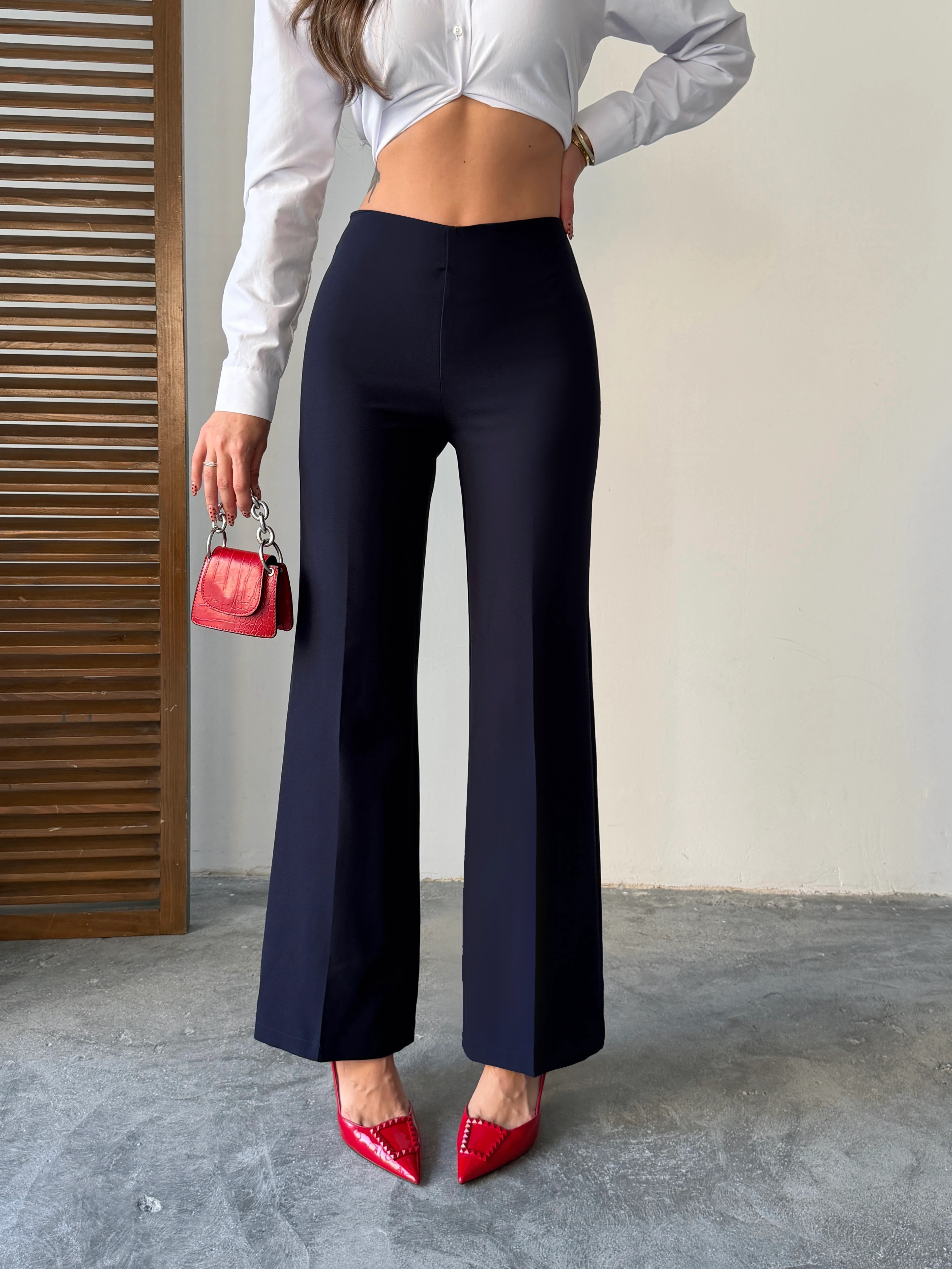 Gizli Fermuarlı Pantolon - Lacivert