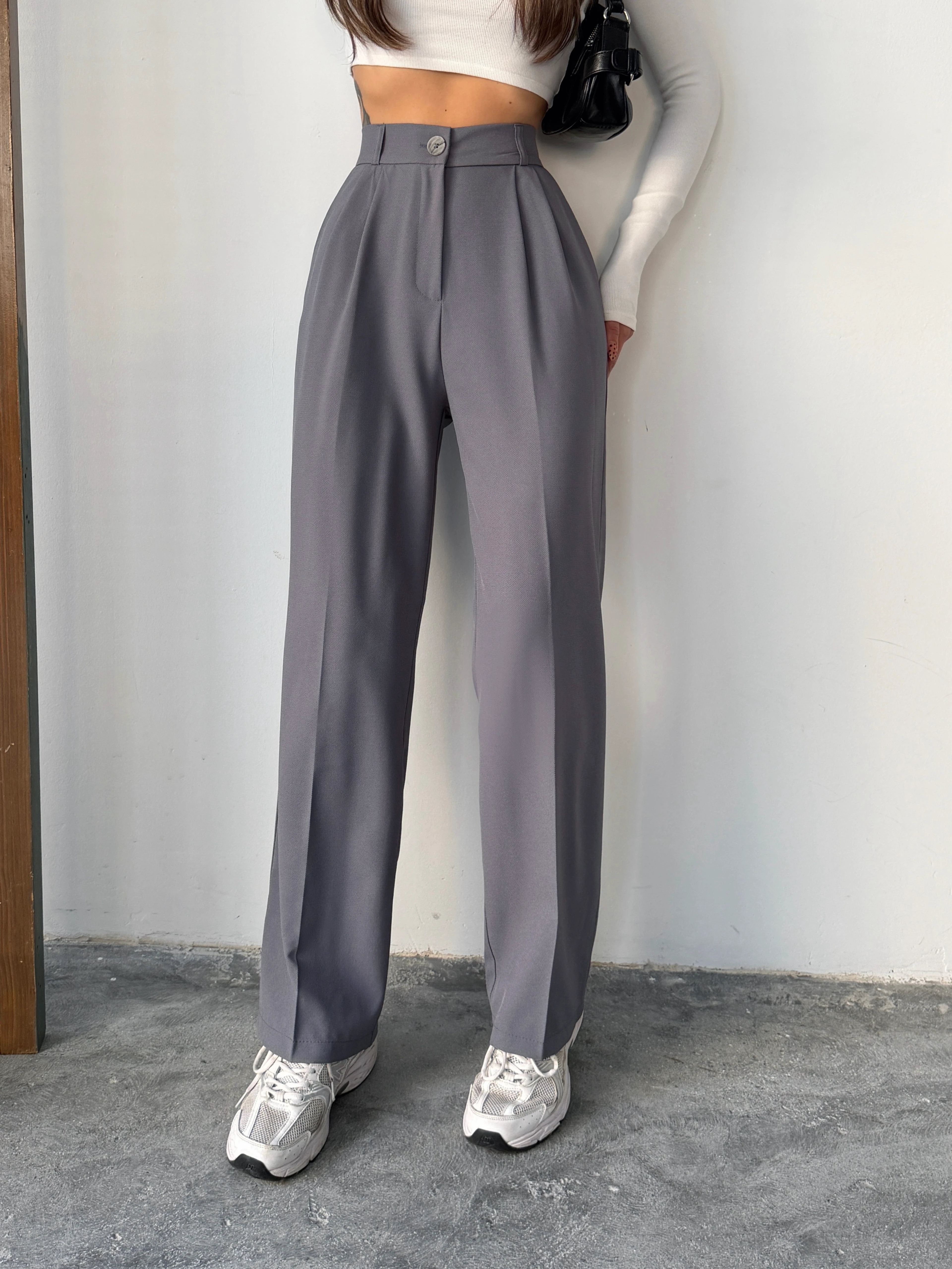 Arka Beli Lastikli Palazzo Pantolon 