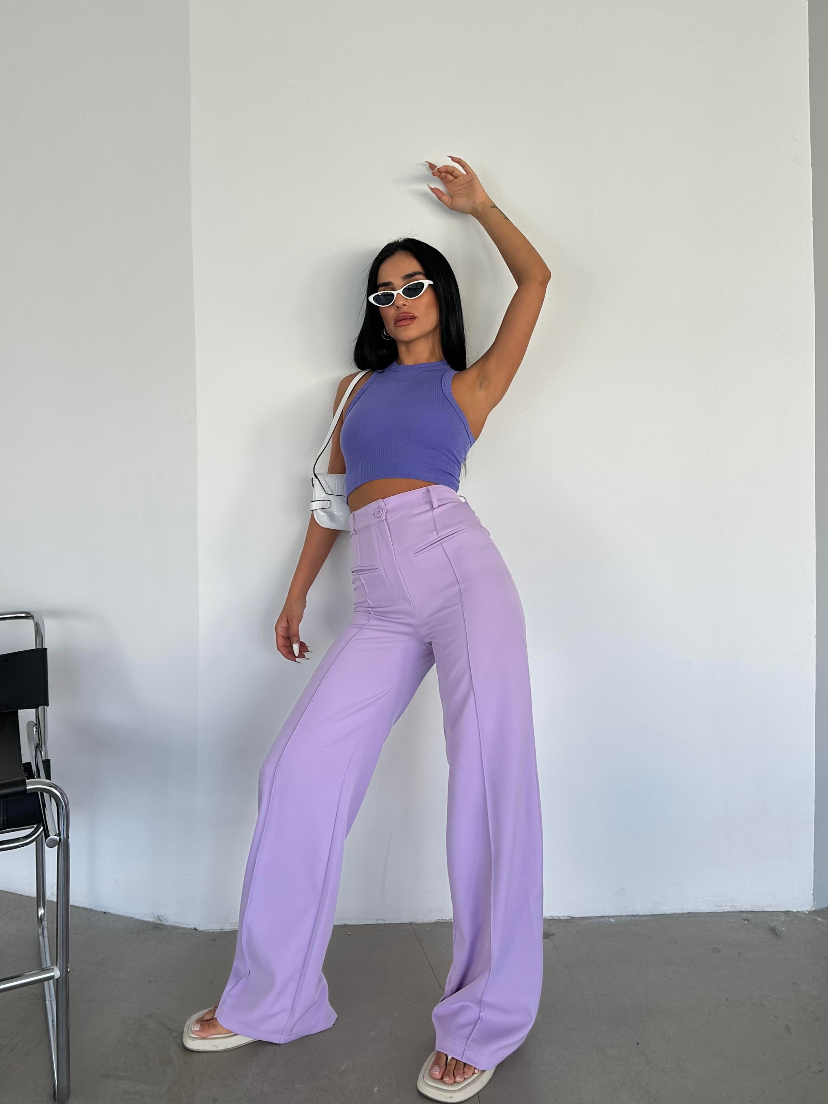 Halter Yaka Fitilli Crop Mor