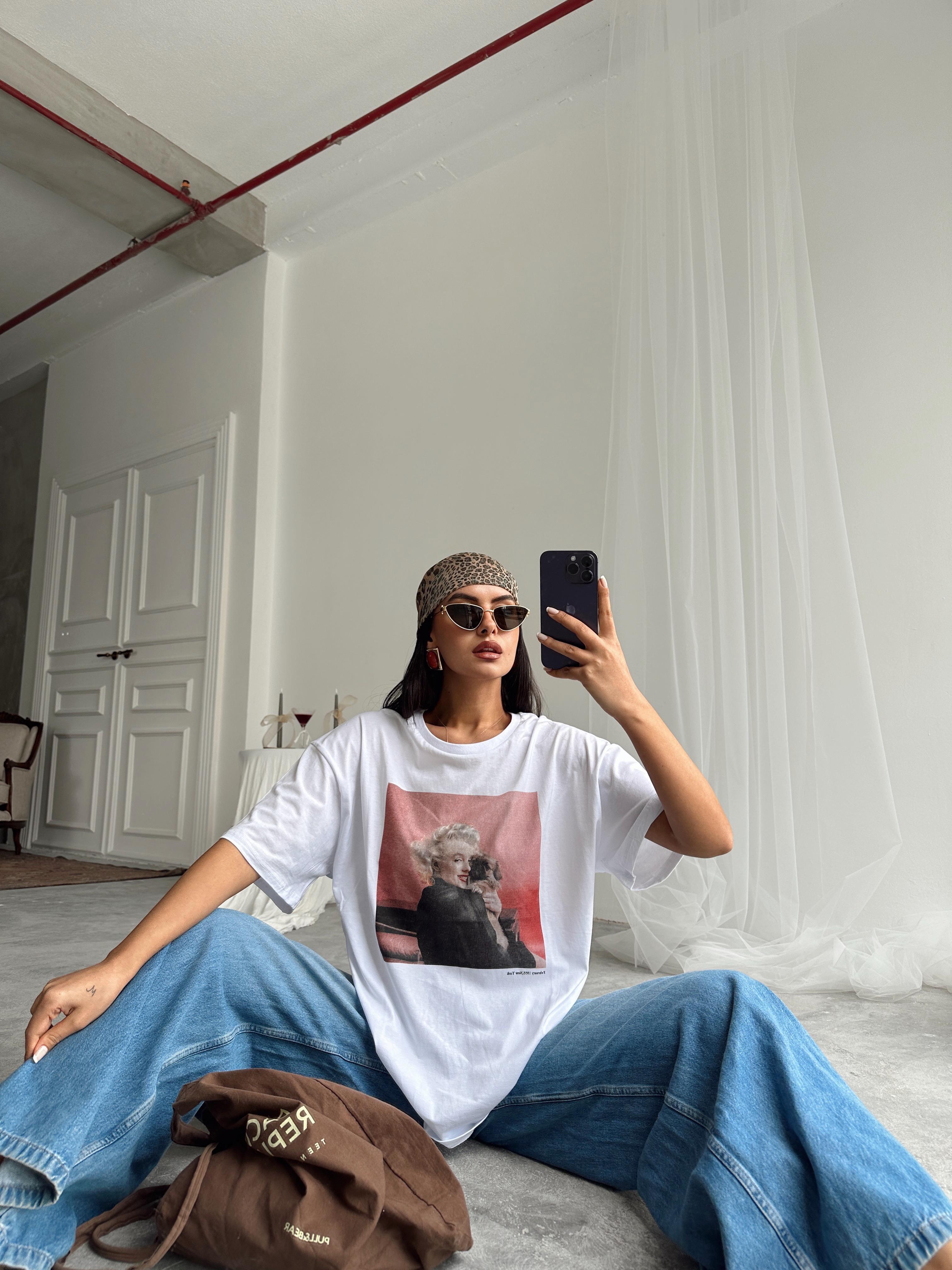 Woman Baskı Oversize Basic