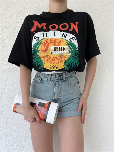 Moon Shine Oversize Basic Siyah