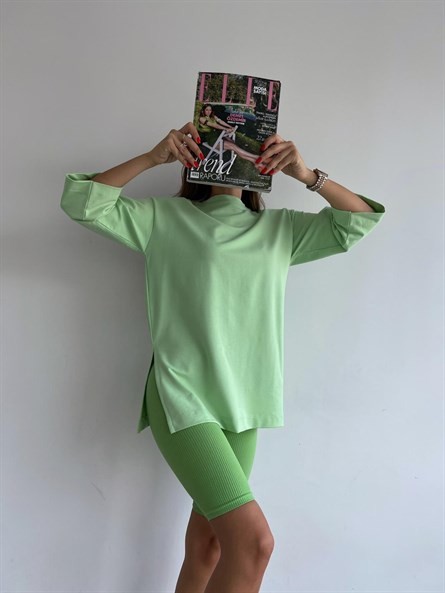 Boyfriend Yan Yırtmaç Basic Mint