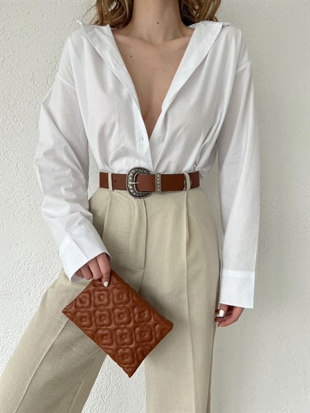 Oversize Poplin Gömlek Beyaz