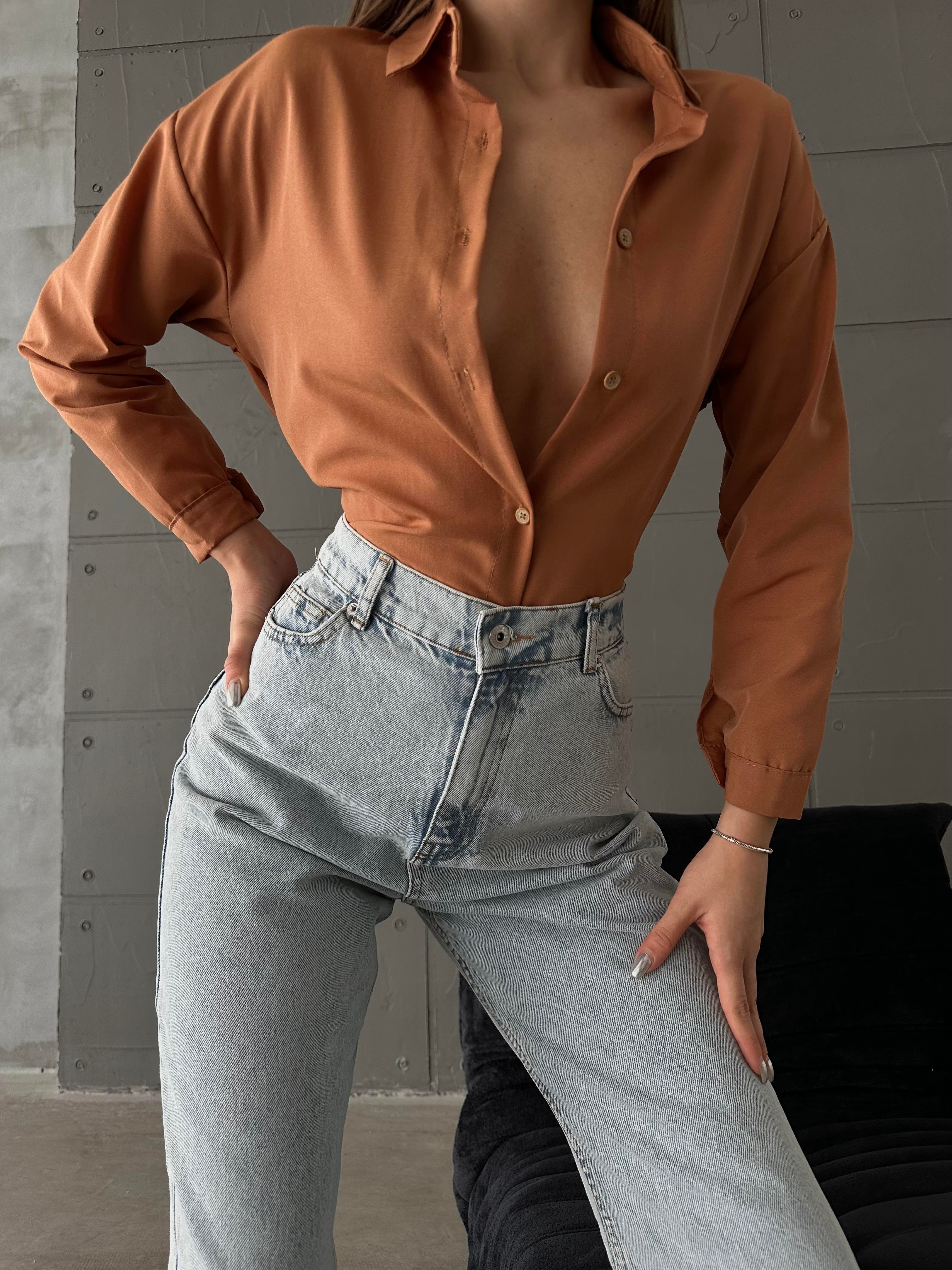 Oversize Basic Gömlek Tarçın
