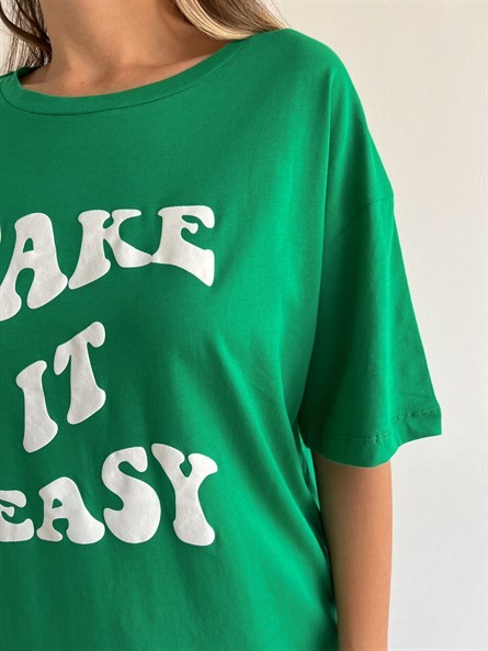 Take It Easy Oversize Basic Yeşil