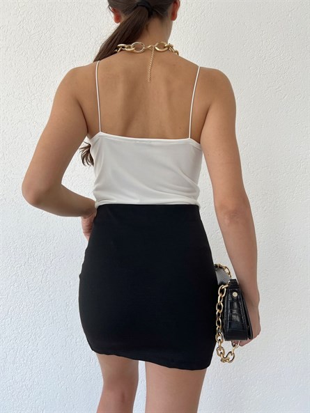 İp Askı Degaje Bluz Beyaz
