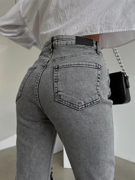 Distressed Mom Jean Füme Yıkama