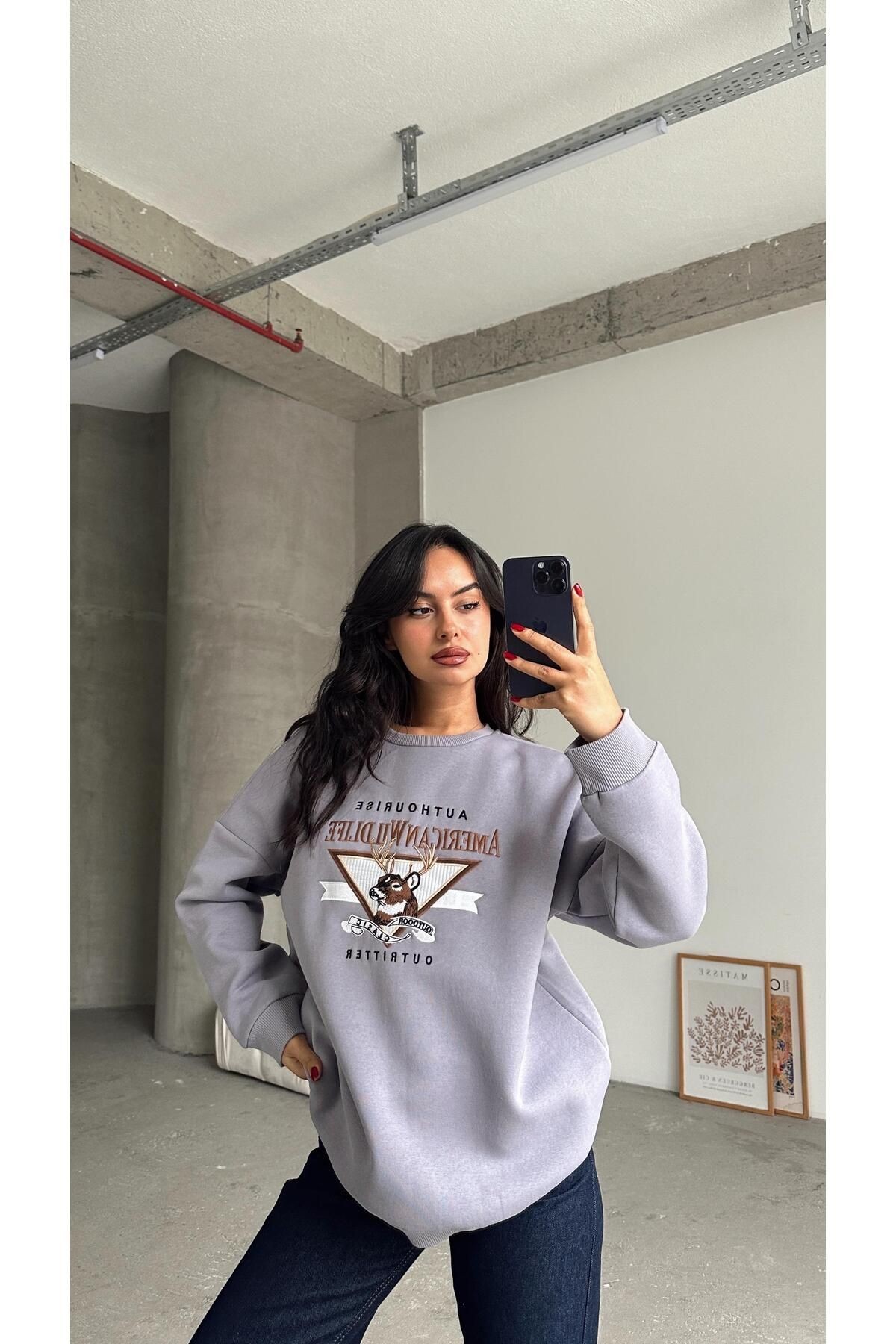 Amerıcan Wılder Sweatshirt Lila