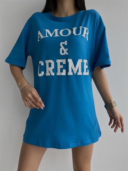 Amour Creme Oversize Basic Mavi