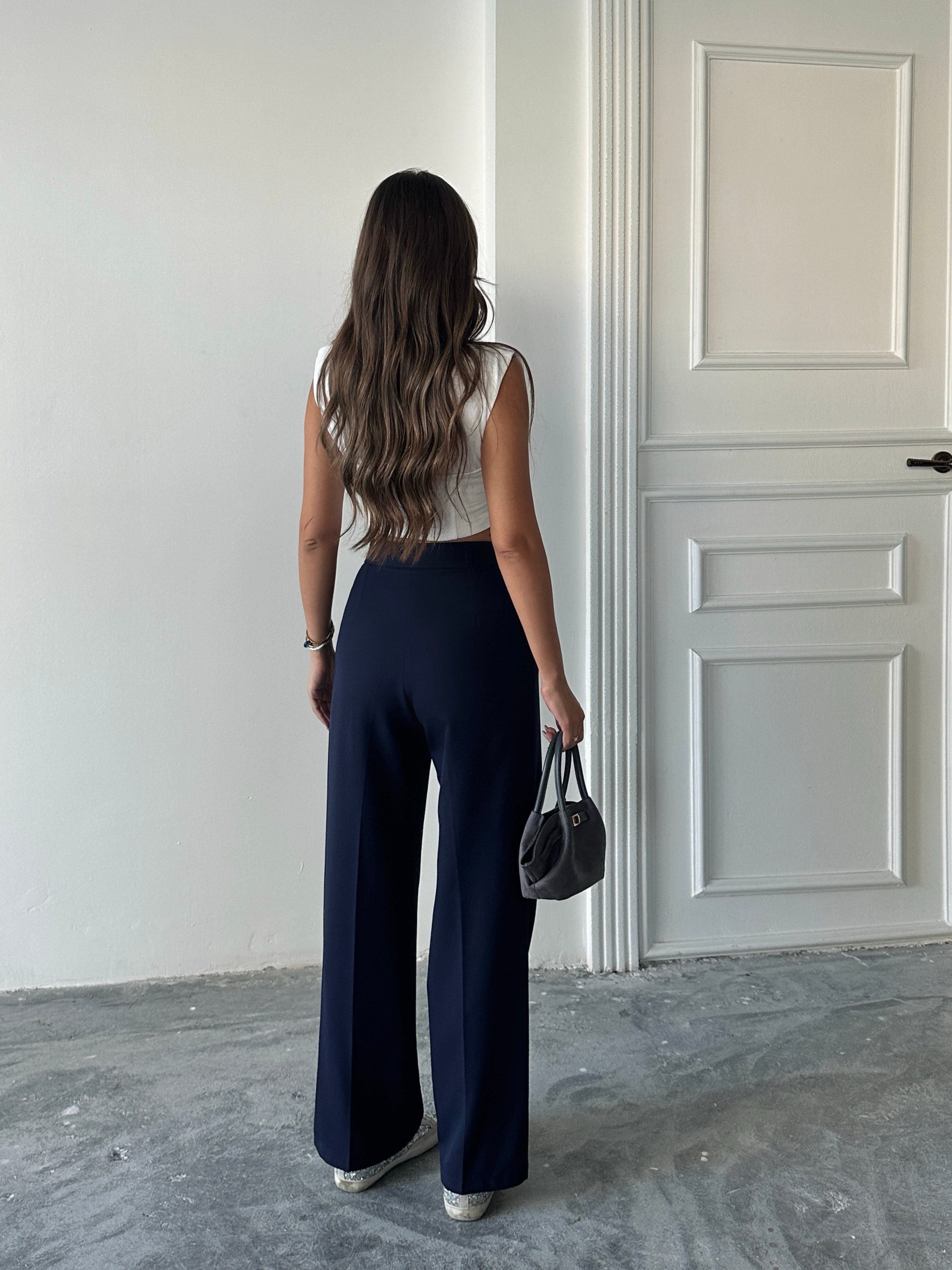 My Palazzo Kumaş Pantolon Lacivert