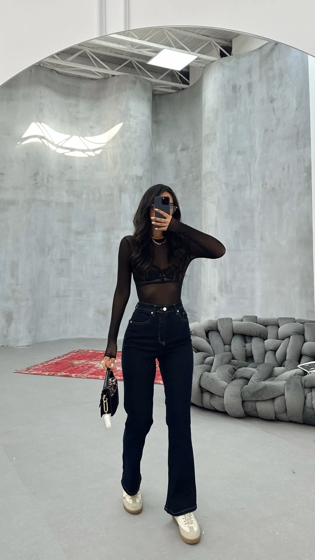 Likralı Mom Fit Jean