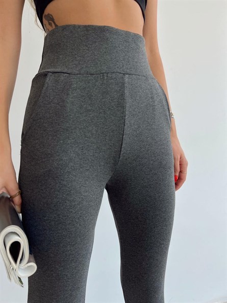 Yüksek Bel Jogger Tayt Eşofman Füme