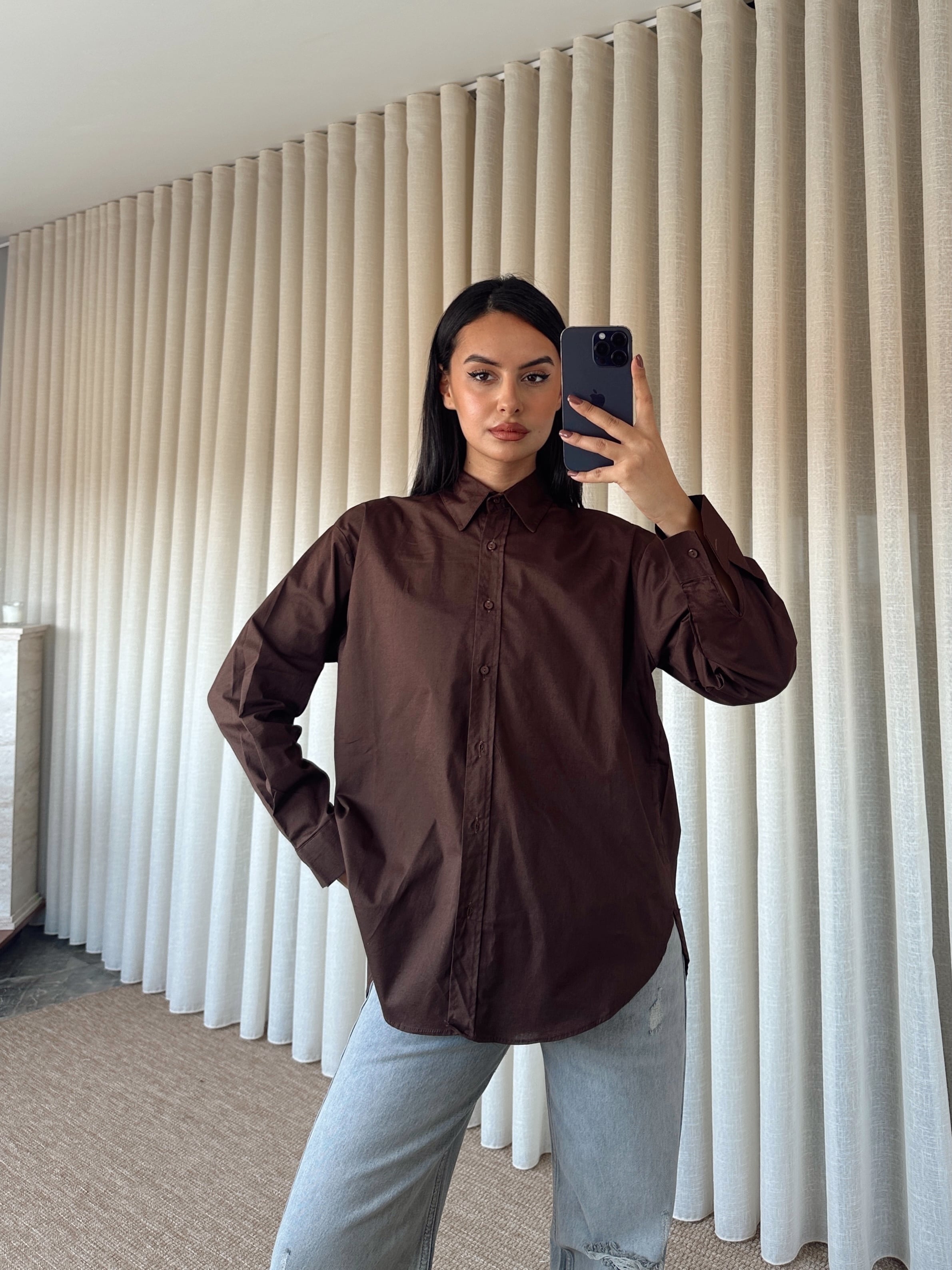 Düz Oversize Gömlek