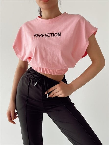 Perfection Bel Lastik Tshirt Pembe