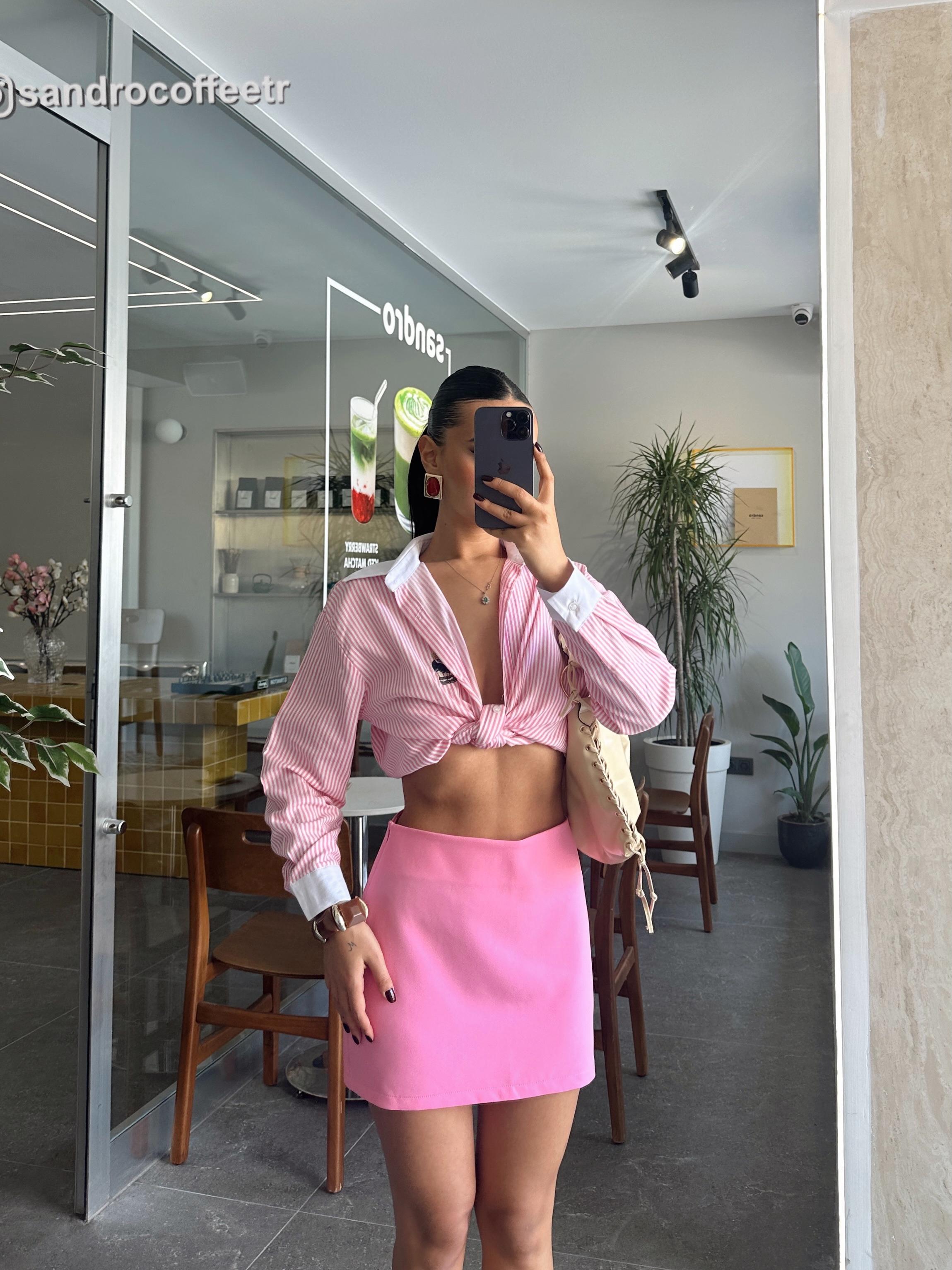Klasik Mini Etek - Pembe