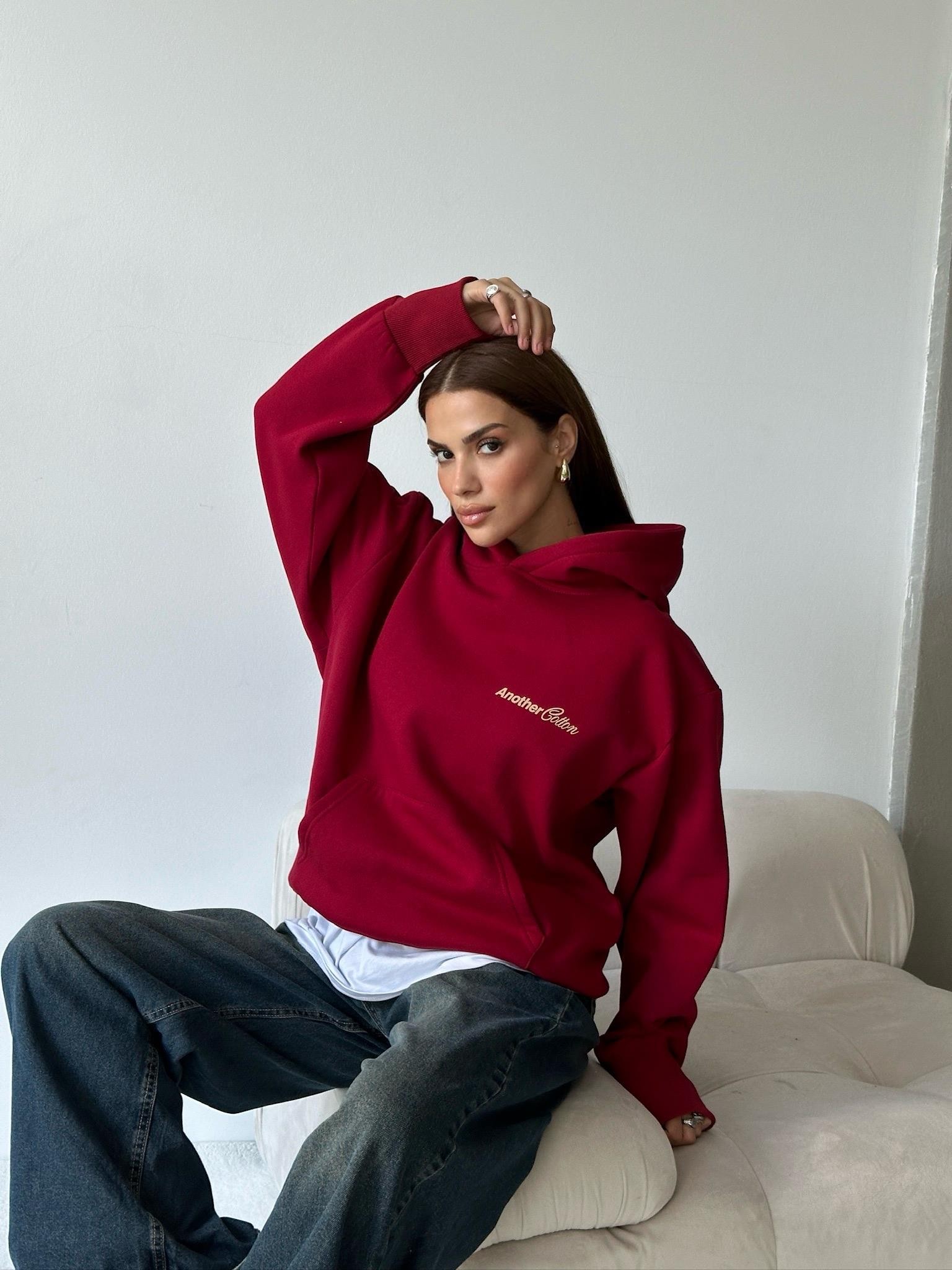 Another Kapüşonlu Sweatshirt Bordo