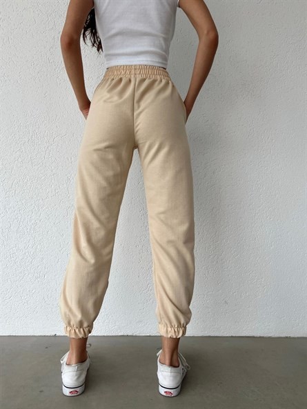 Bel Detay Miami Jogger Eşofman Krem