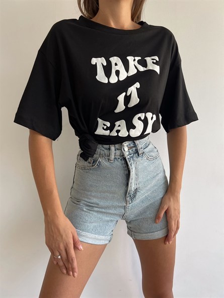Take It Easy Oversize Basic Siyah