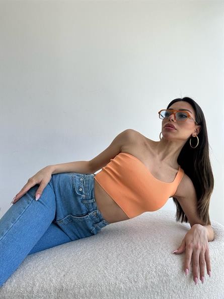 Tek Kol Triko Crop Yavruağzı