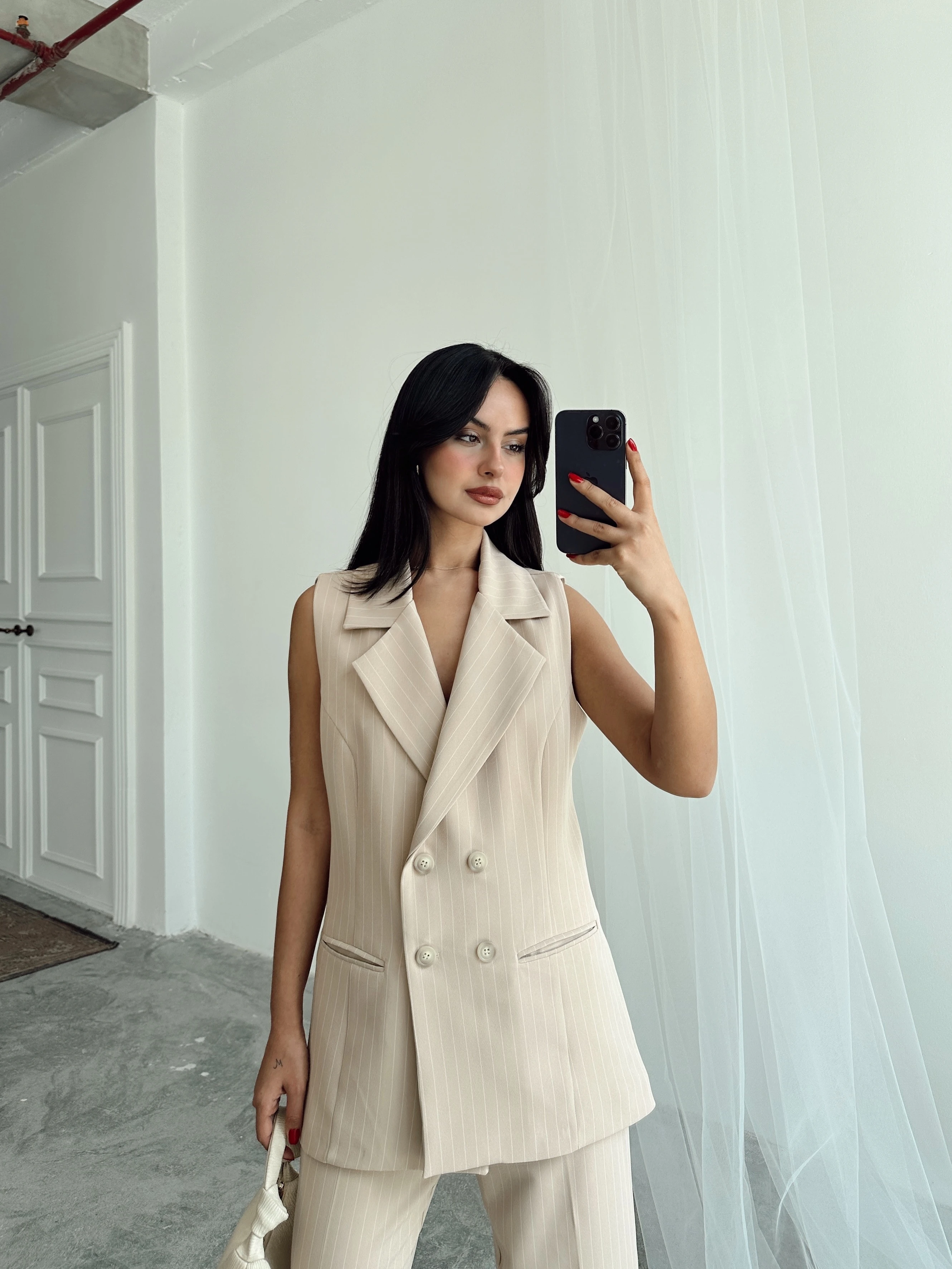 Ceket Yaka Line Yelek